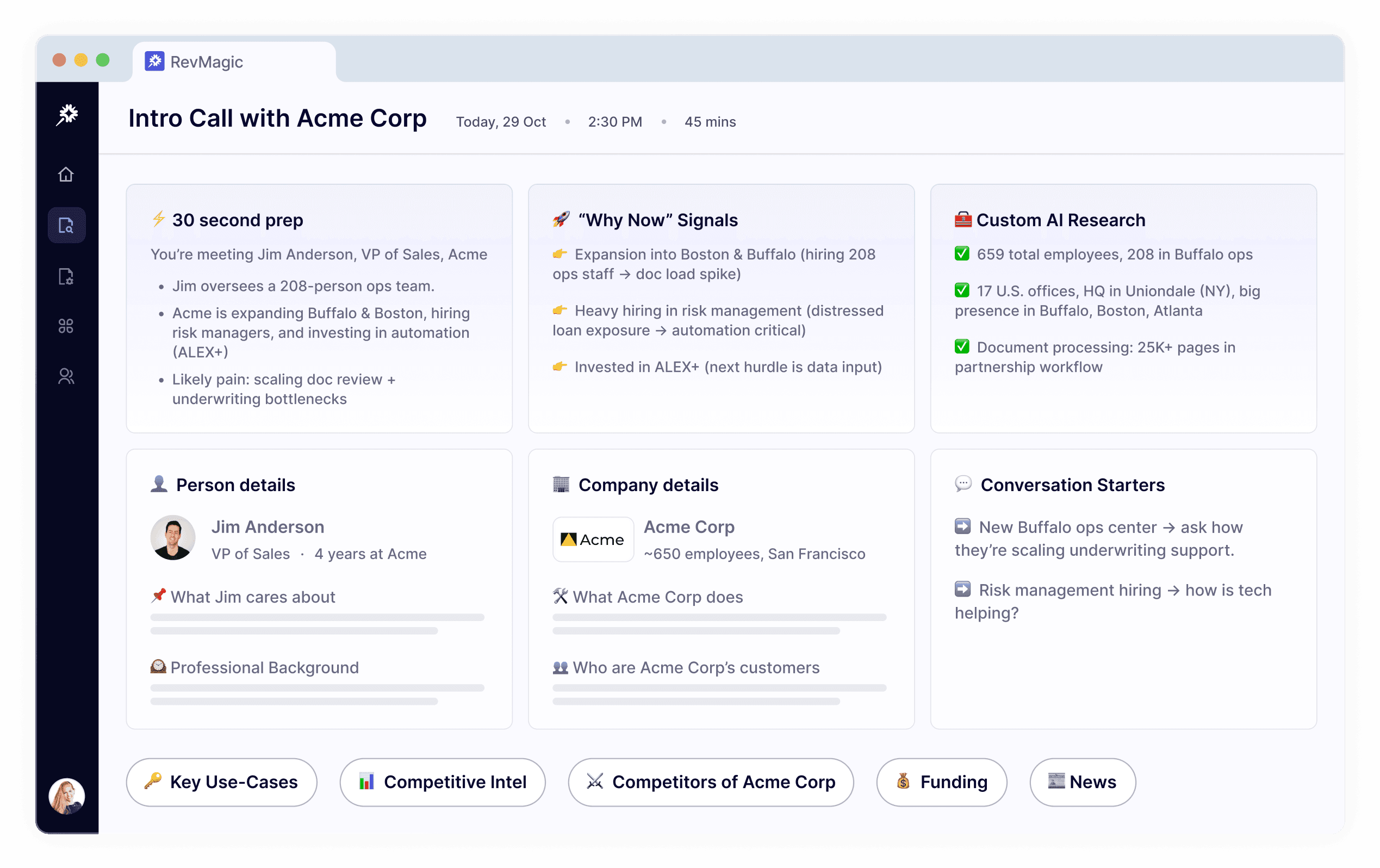 Sample brief from RevMagic