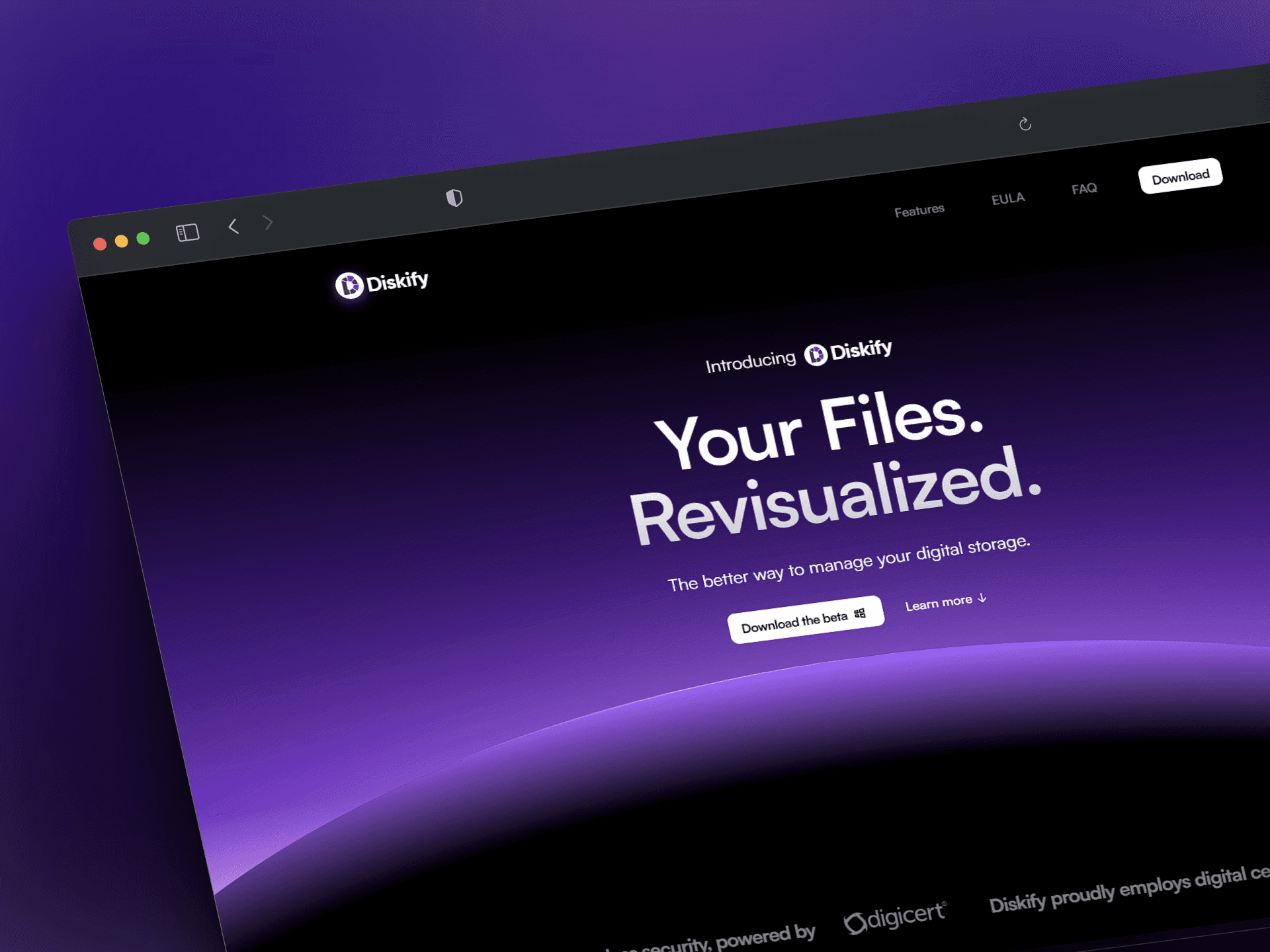 Web browser displaying photography website