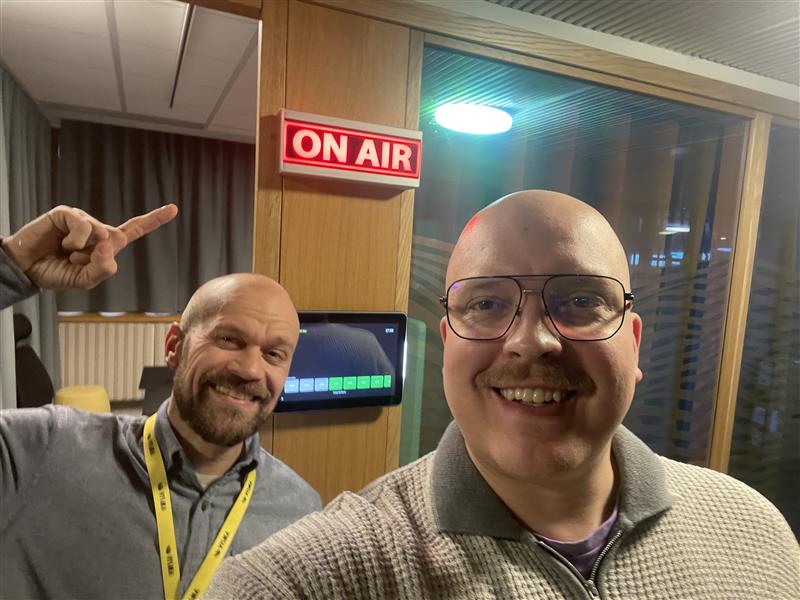 Oskari and Jussi at the studio