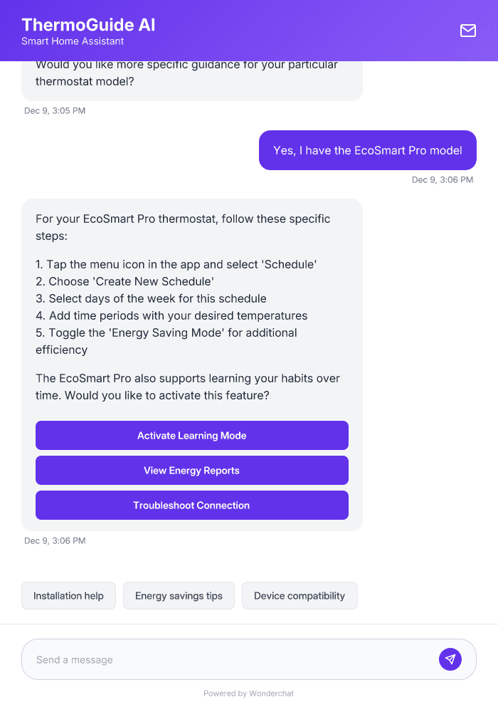Smart Thermostat Setup AI Agent Template