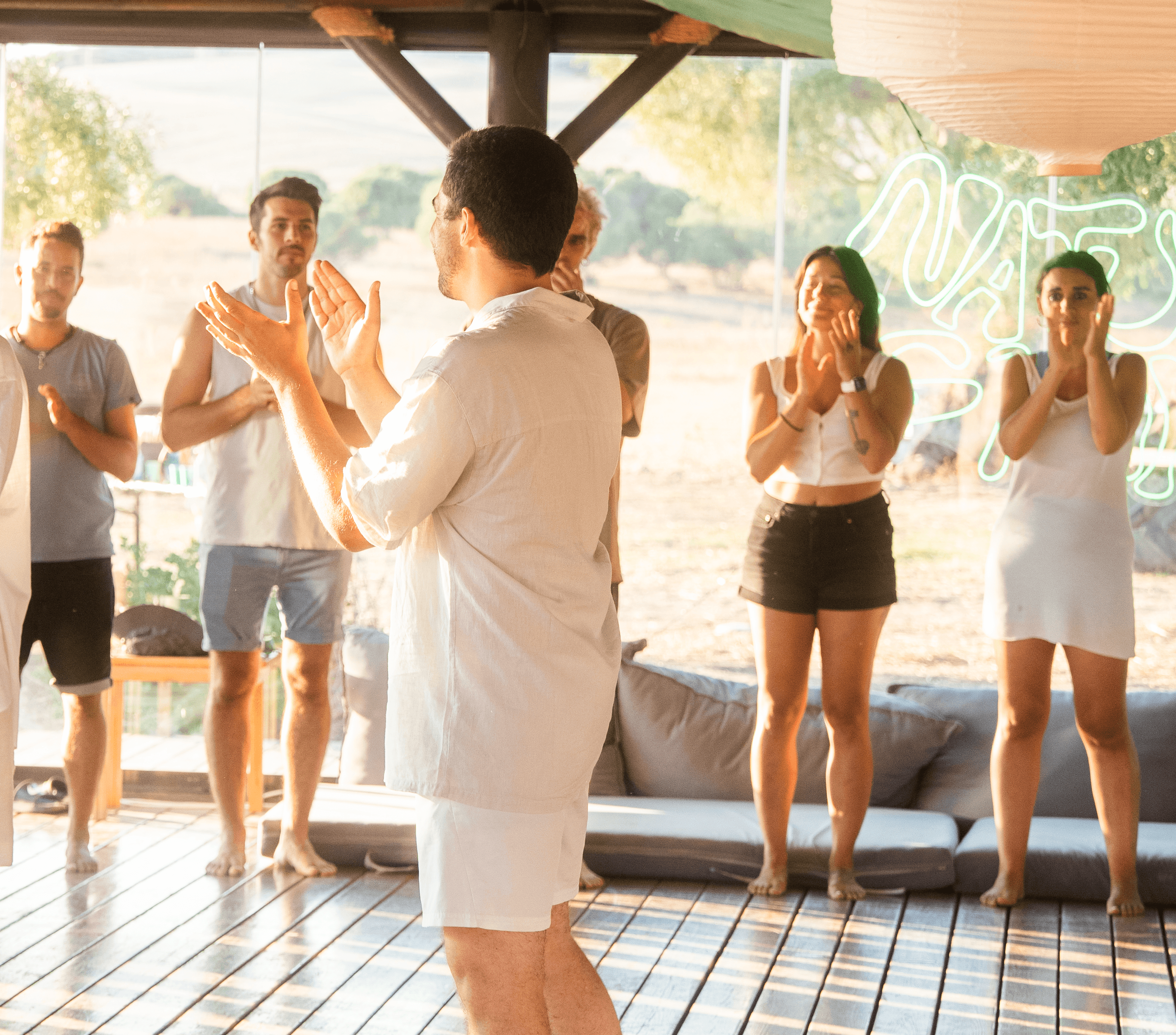 Coach explaining stuff to an athlete