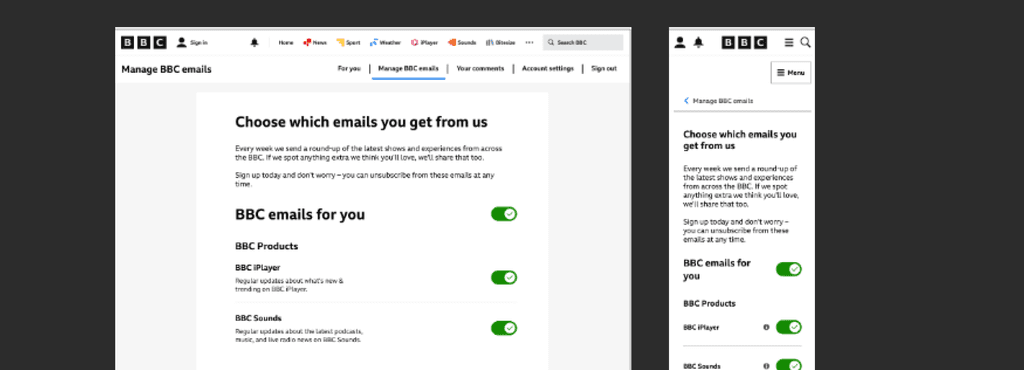 Banner for the unified email preferences project