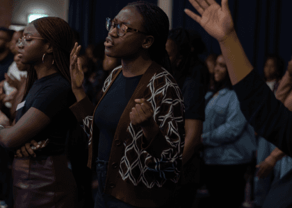 Worship session at the london Sunday Gathering