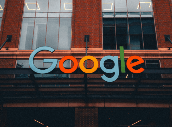 Google logo on a store front