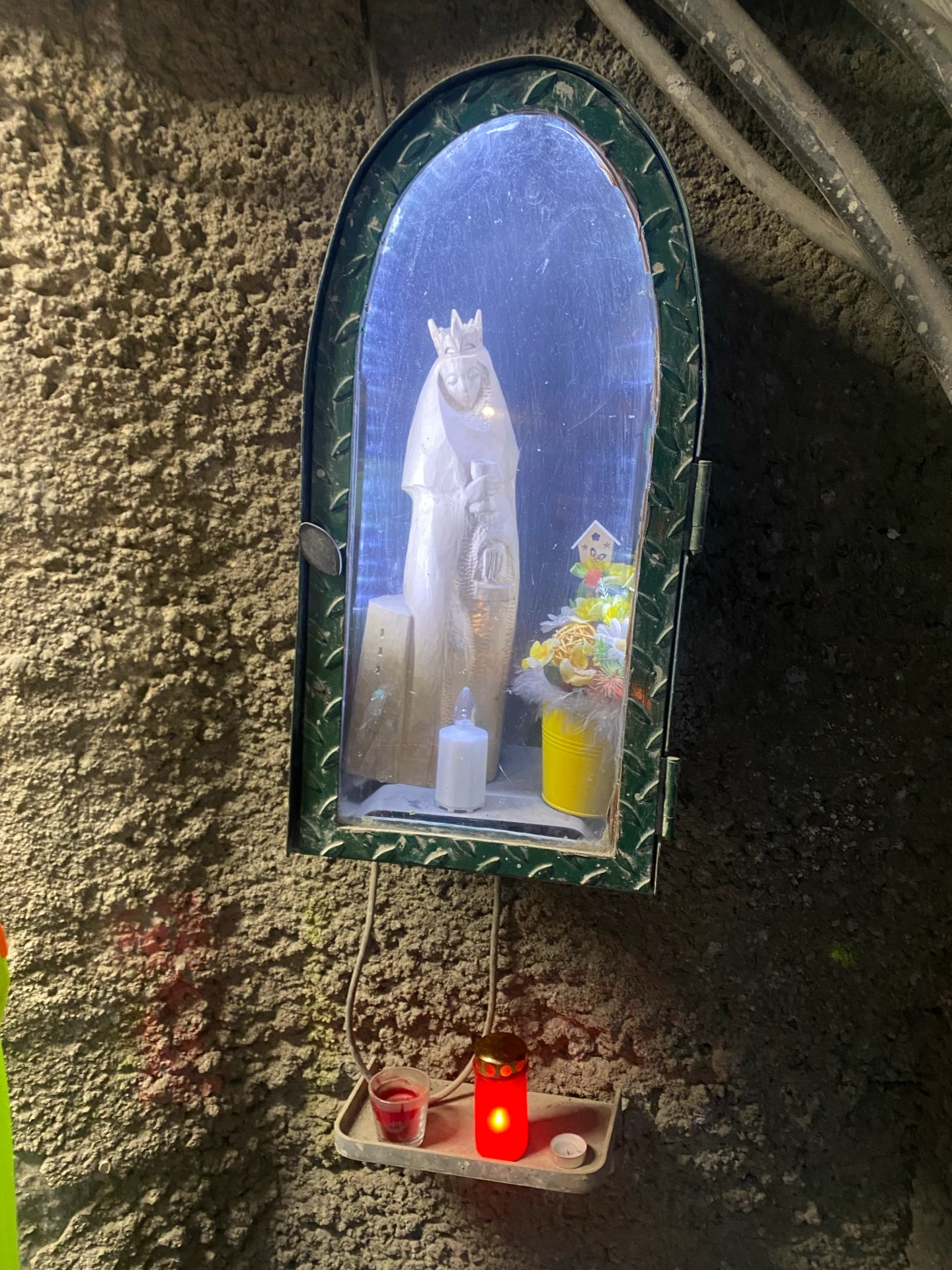 St. Barbara shrine in the Metro Line D tunnels