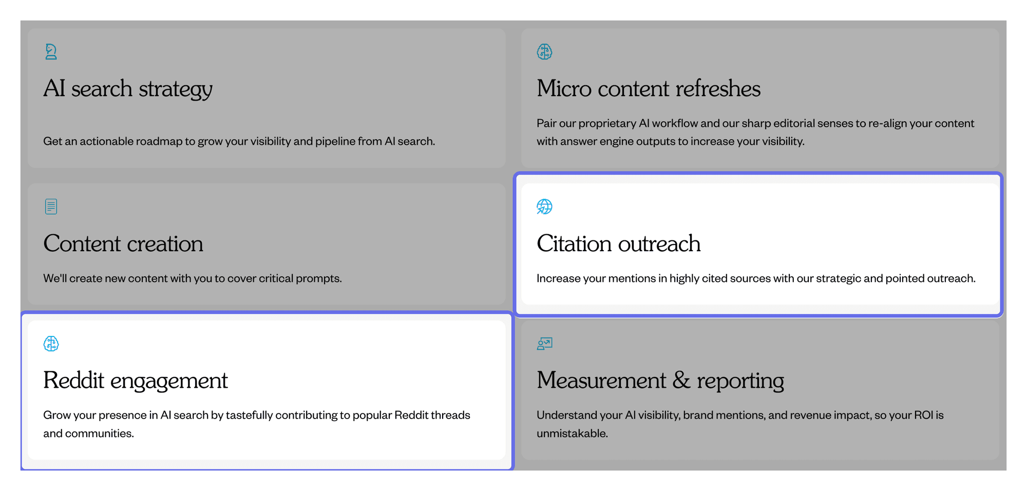 Popular SEO content agency Animalz offering citation outreach and Reddit engagement services