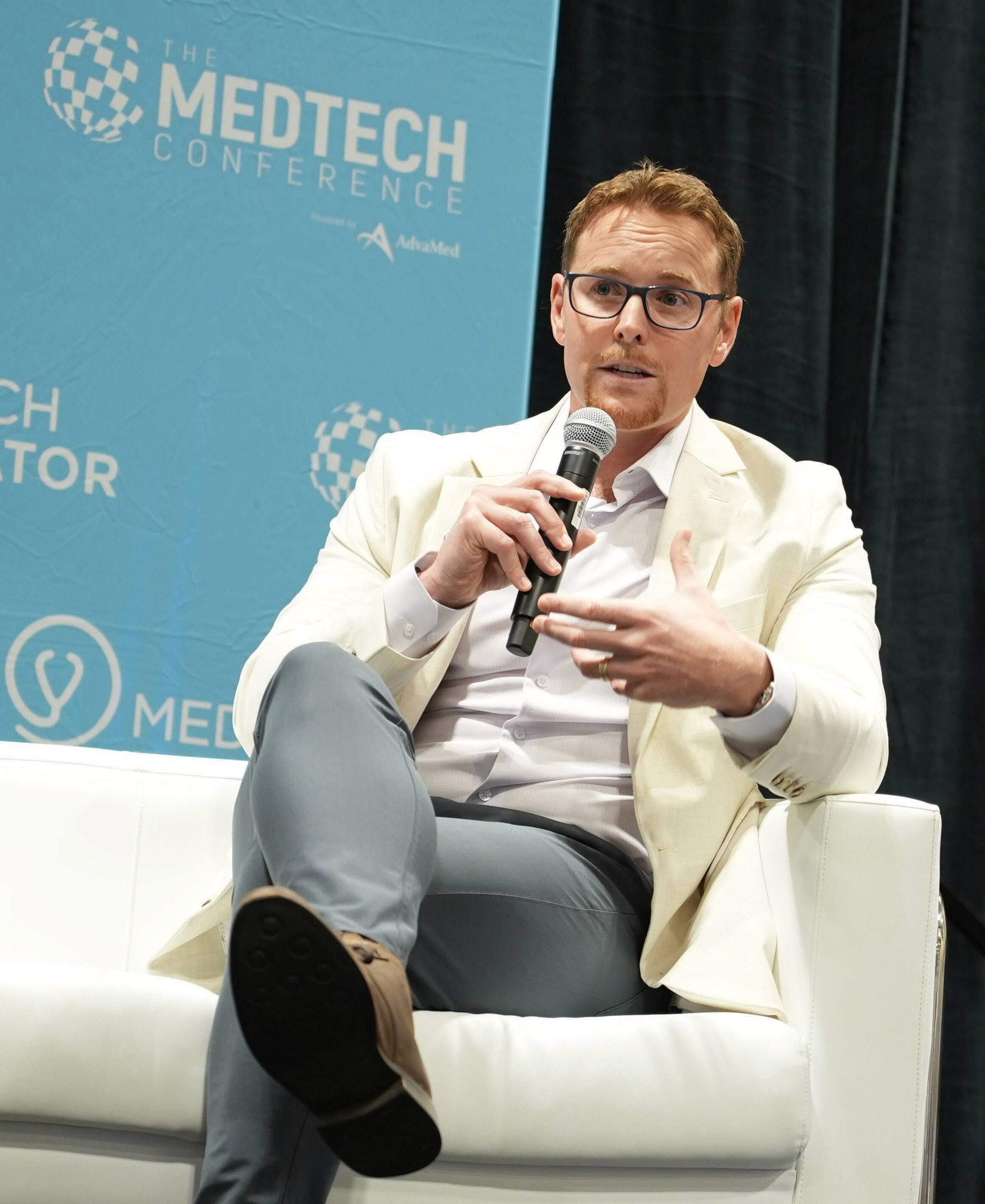 CEO Wesley Jones speaking during a Medtech conference.