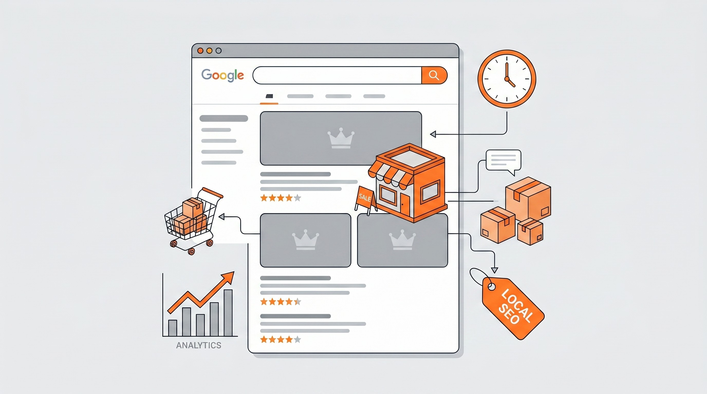 Small business appearing on Google search results by leveraging high-authority sites via barnacle SEO