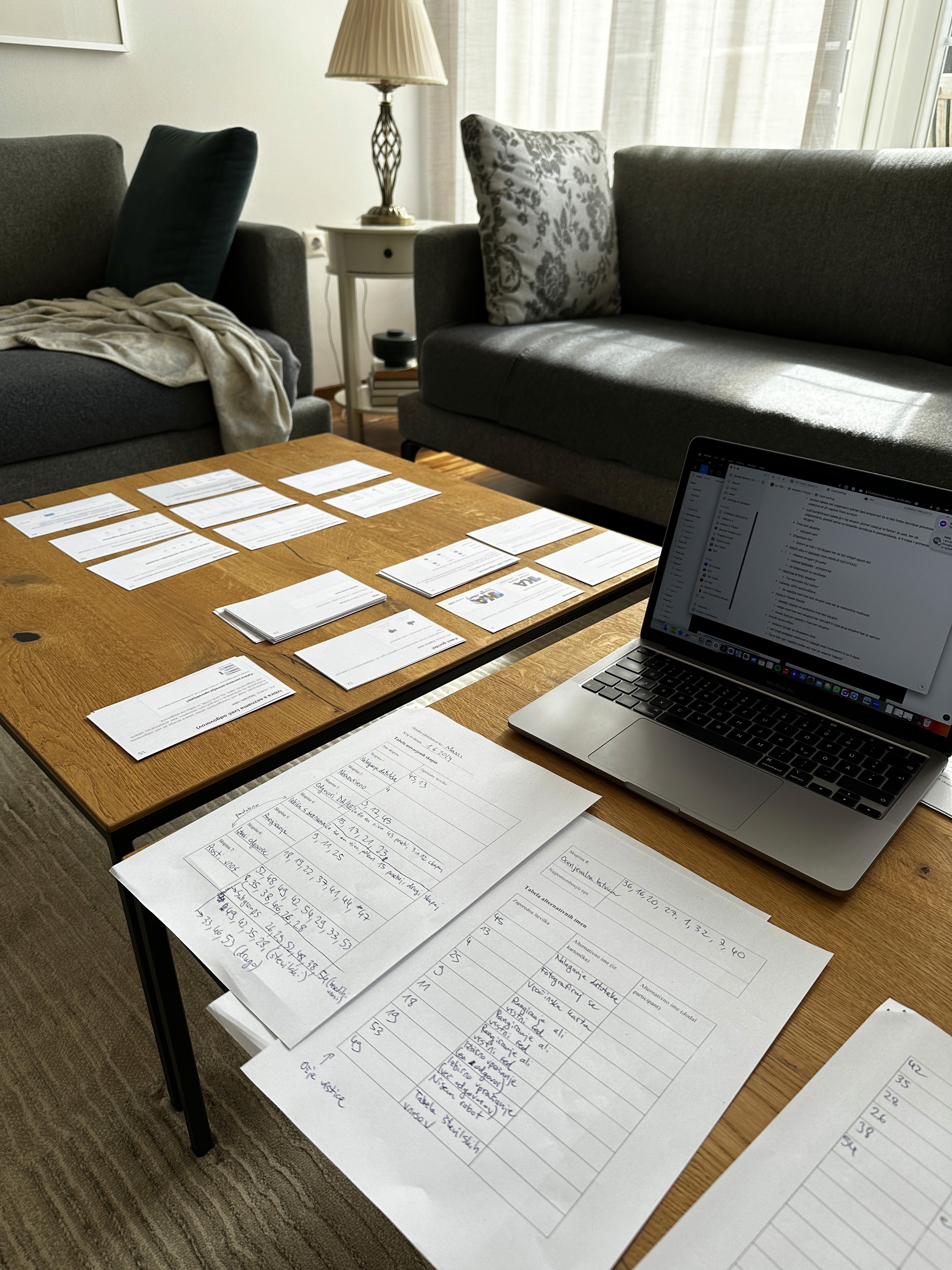 Conducting a card sort