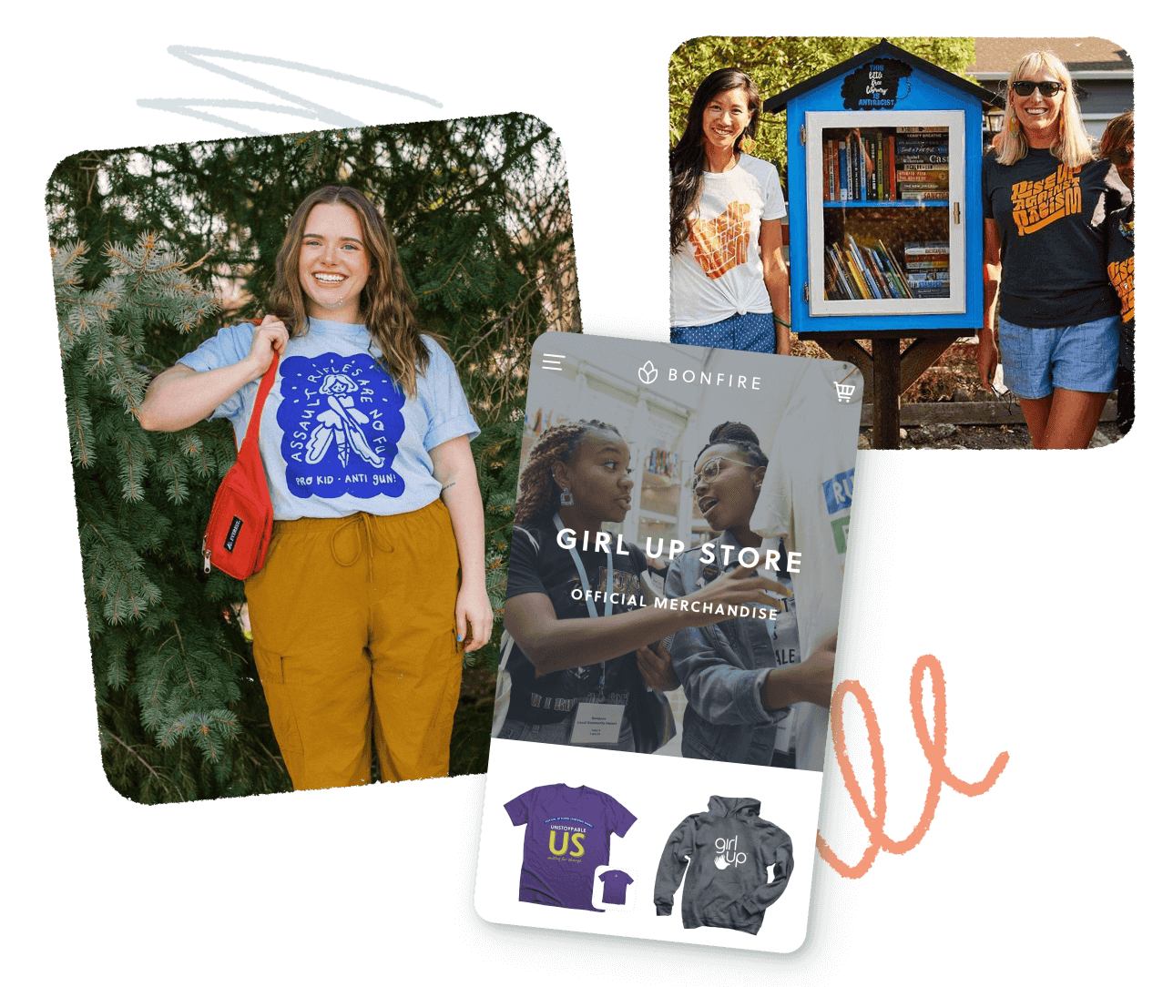 People wearing custom t-shirts