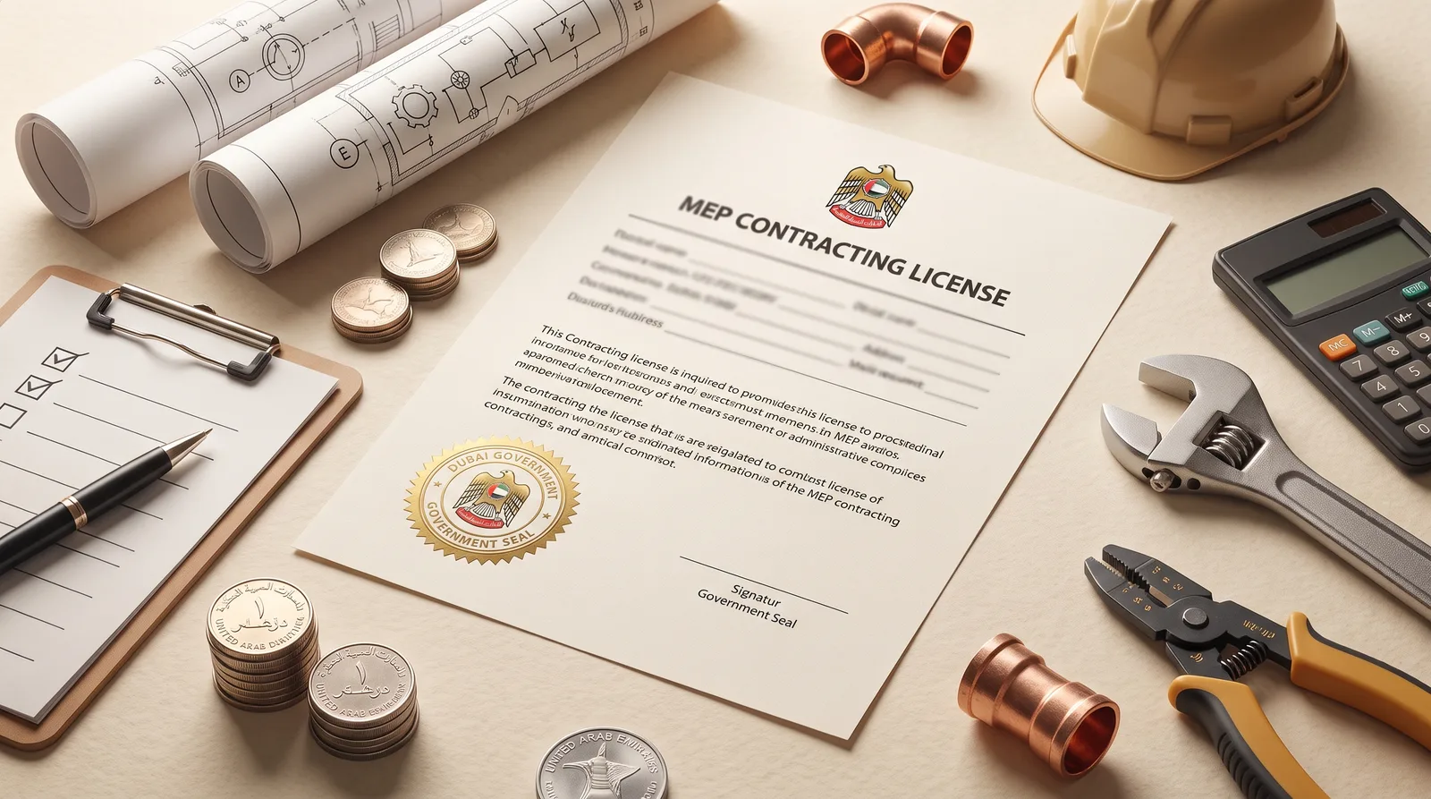 MEP contracting license Dubai with requirements and approval documents