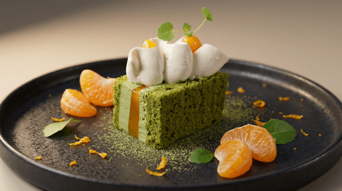 vegane Matcha - Clementinenschnitte