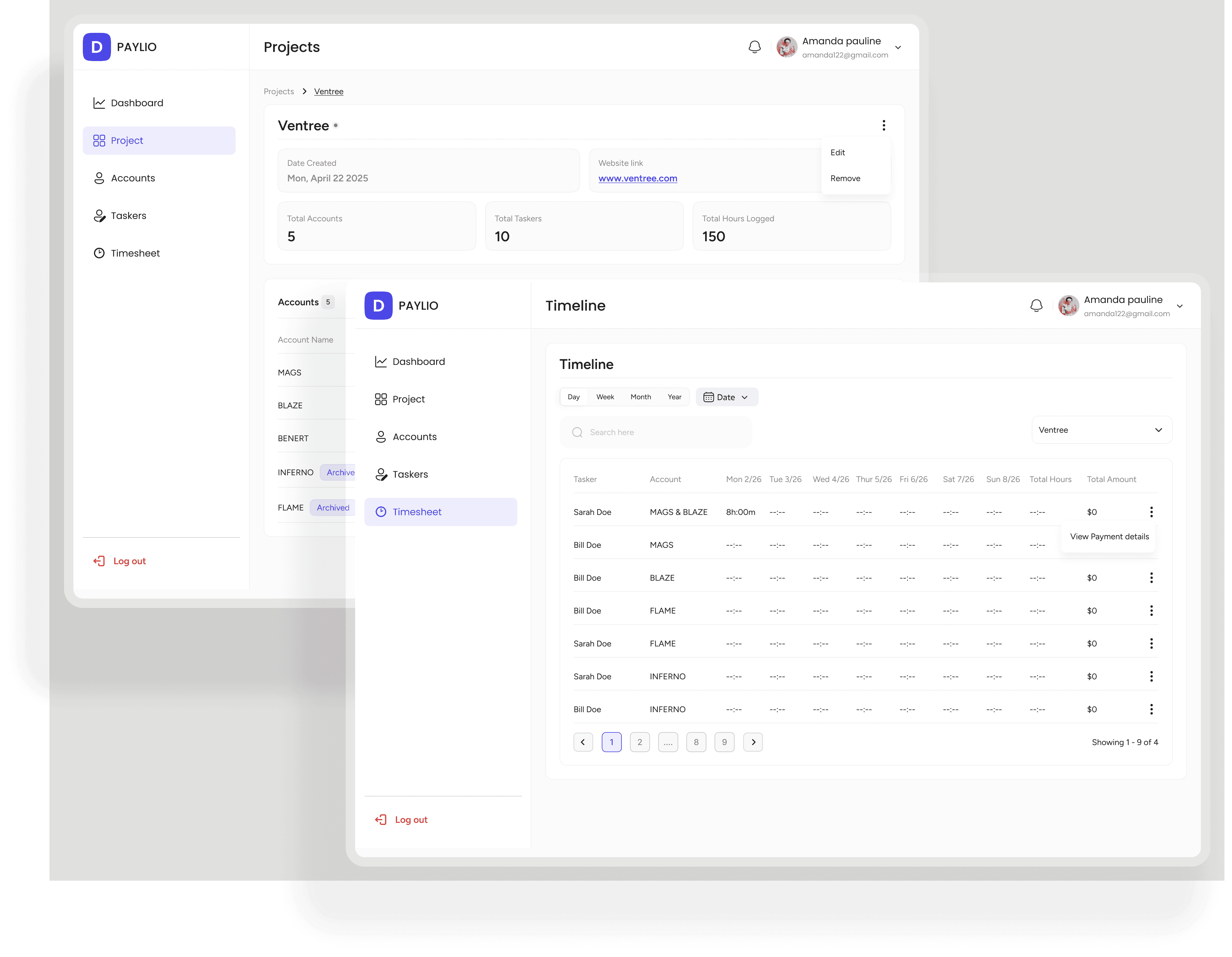Website mockups
