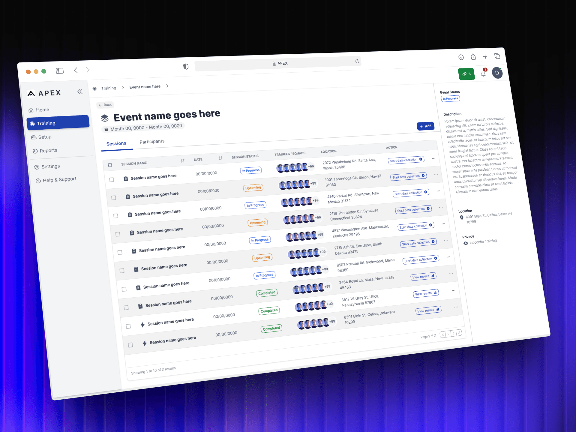 A large group photo of diverse team members gathered in an industrial-style space with arched ceiling.