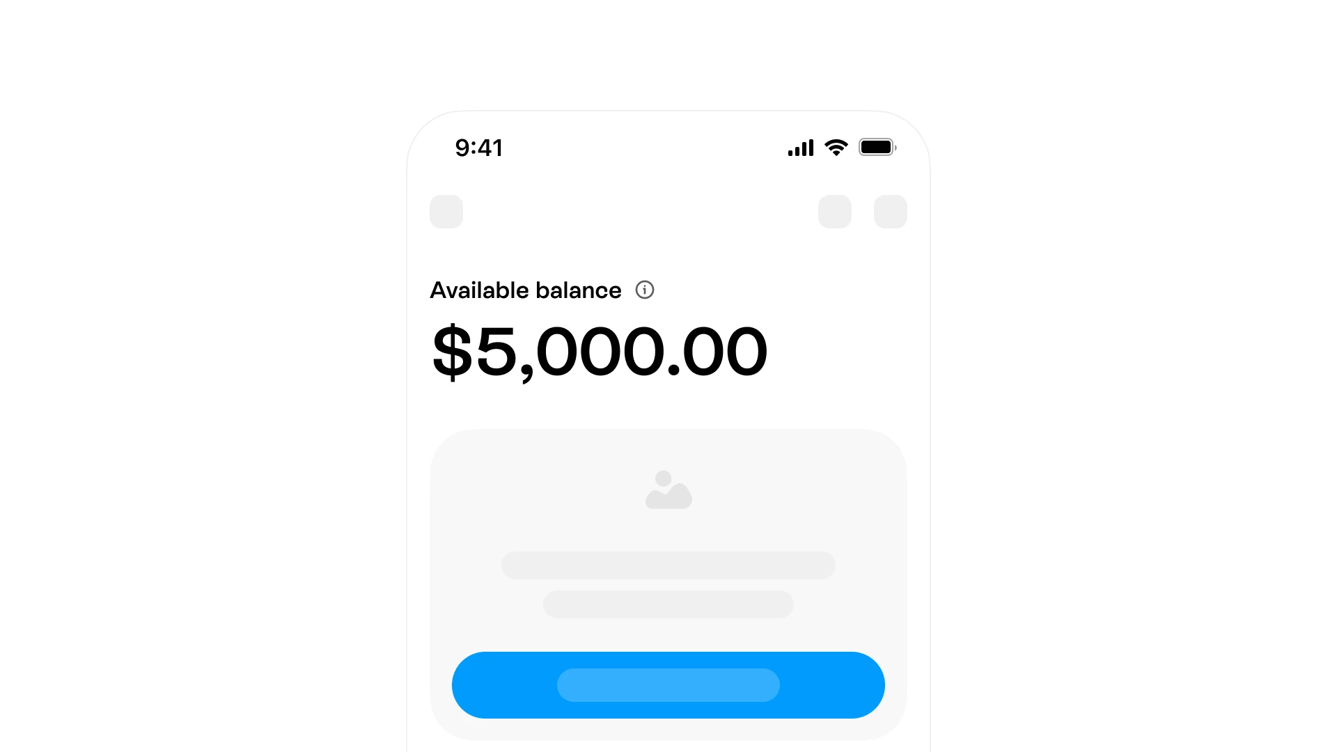 Mobile banking interface with a clean and visually polished account screen