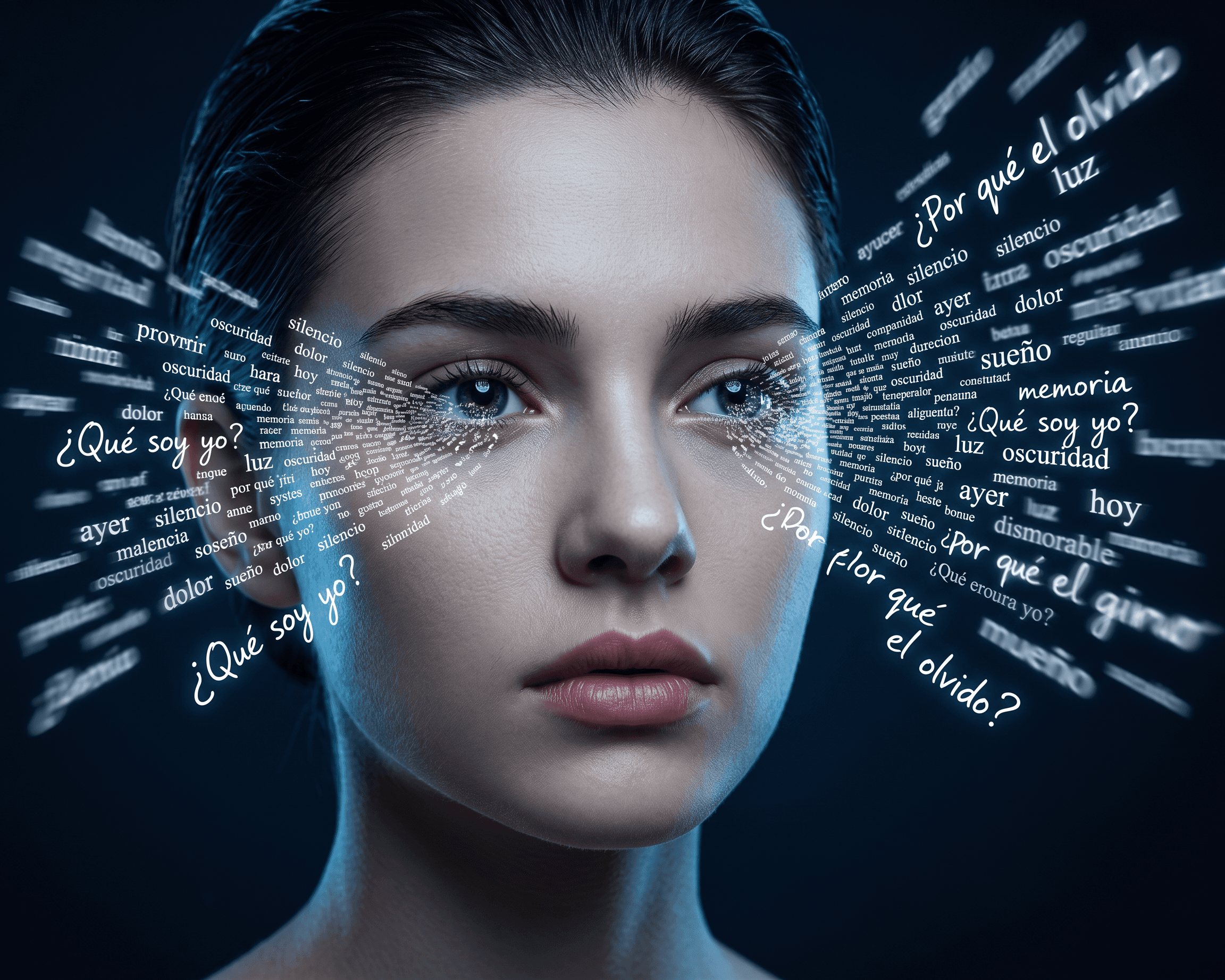 A person standing in front of a group of question marks