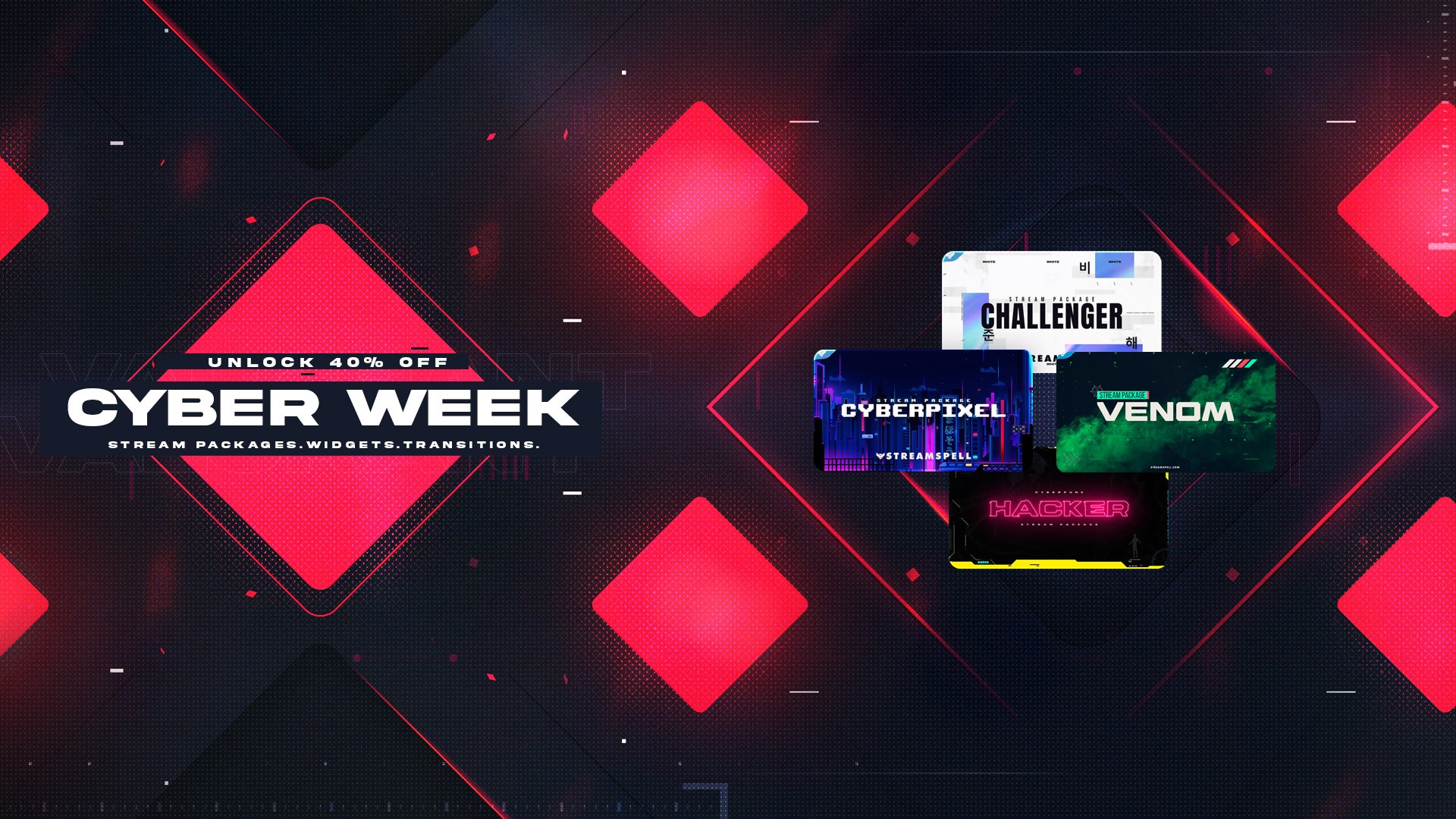 Cyber Week Sale: Upgrade Your Stream with 40% Off Tech-Themed Packages! 🚀