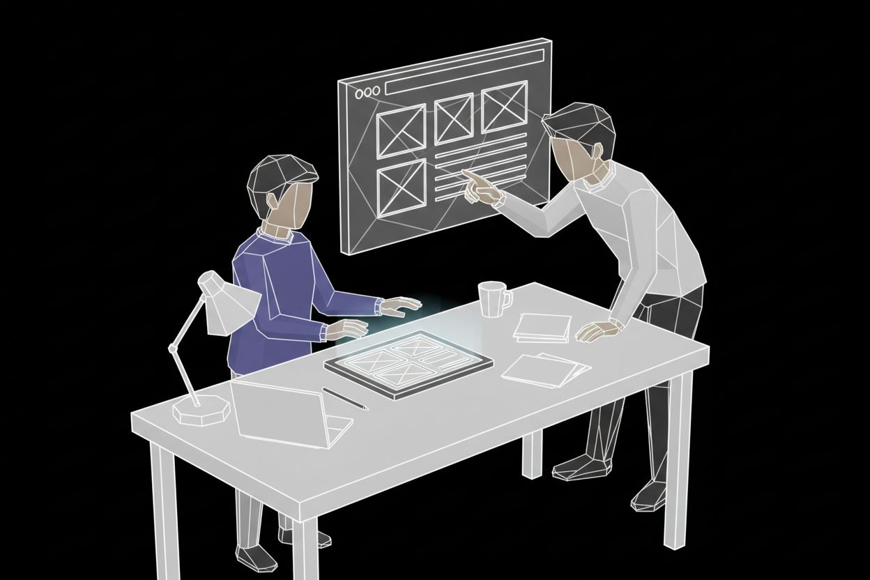 A business owner discussing SEO strategy