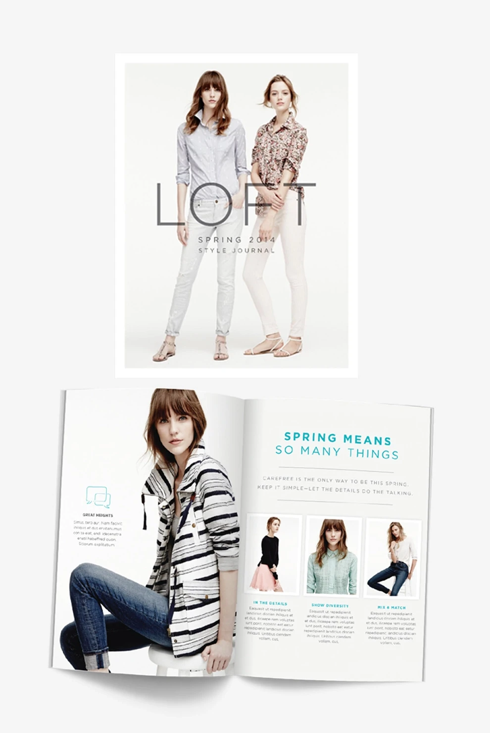 LOFT internal communication clothing guide mockup