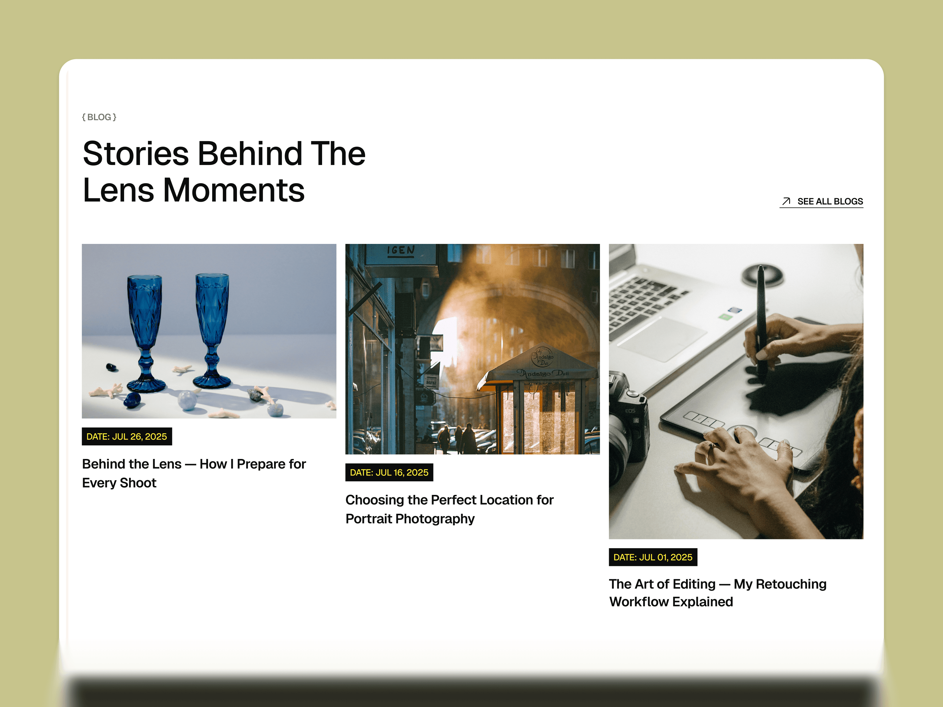framer photographer portfolio template