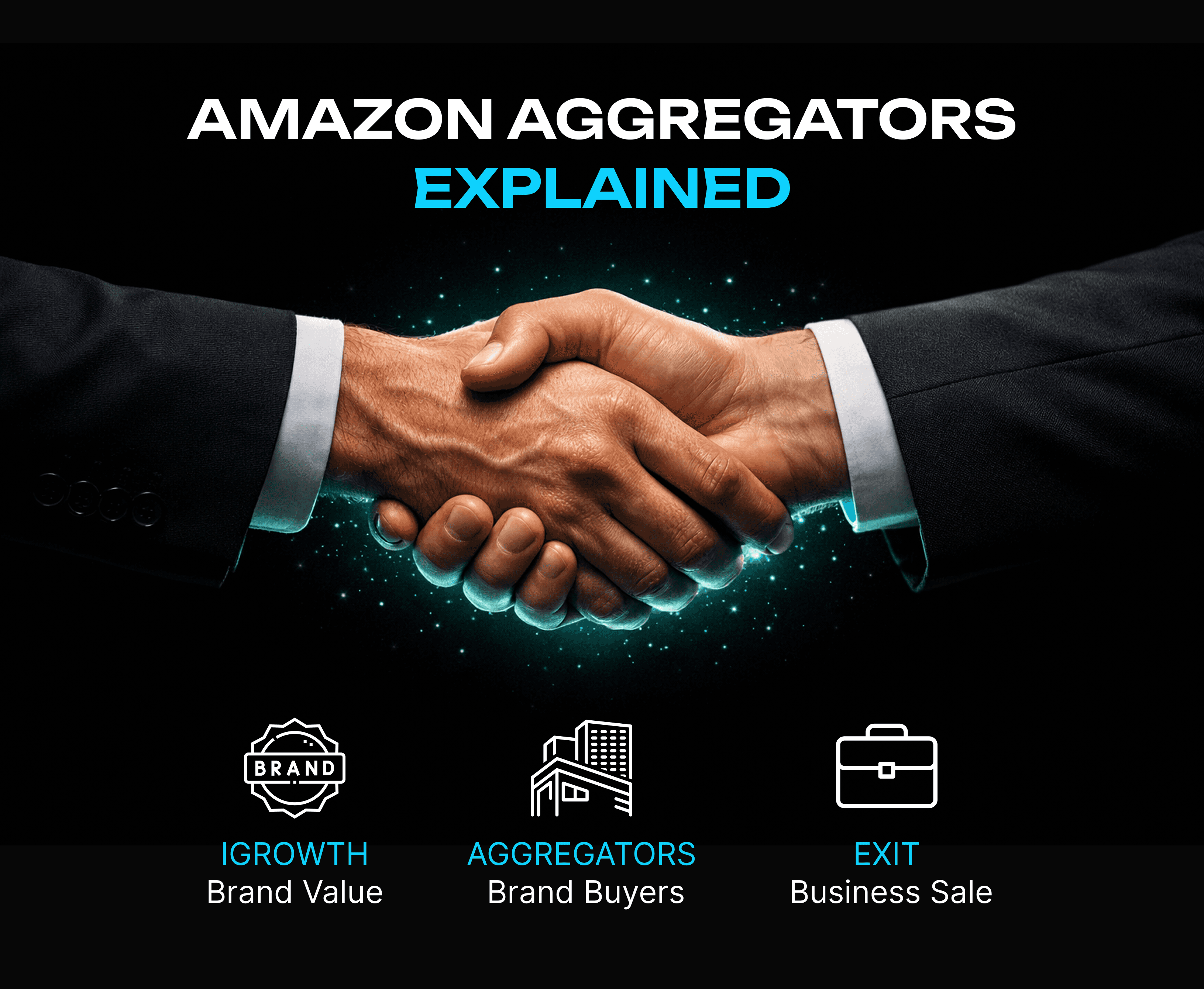 Businessman looking at Amazon branding diagram with connected brands Honest, Kind, OLLY, and Hatch in a modern office