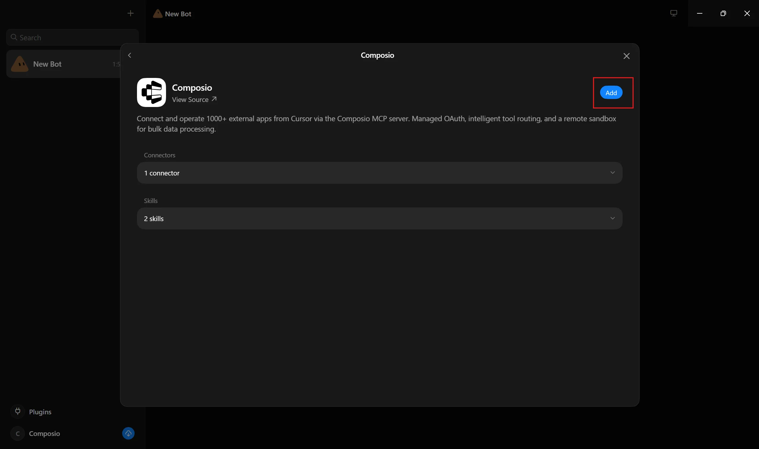 Adding the Composio plugin to a Grok Bot
