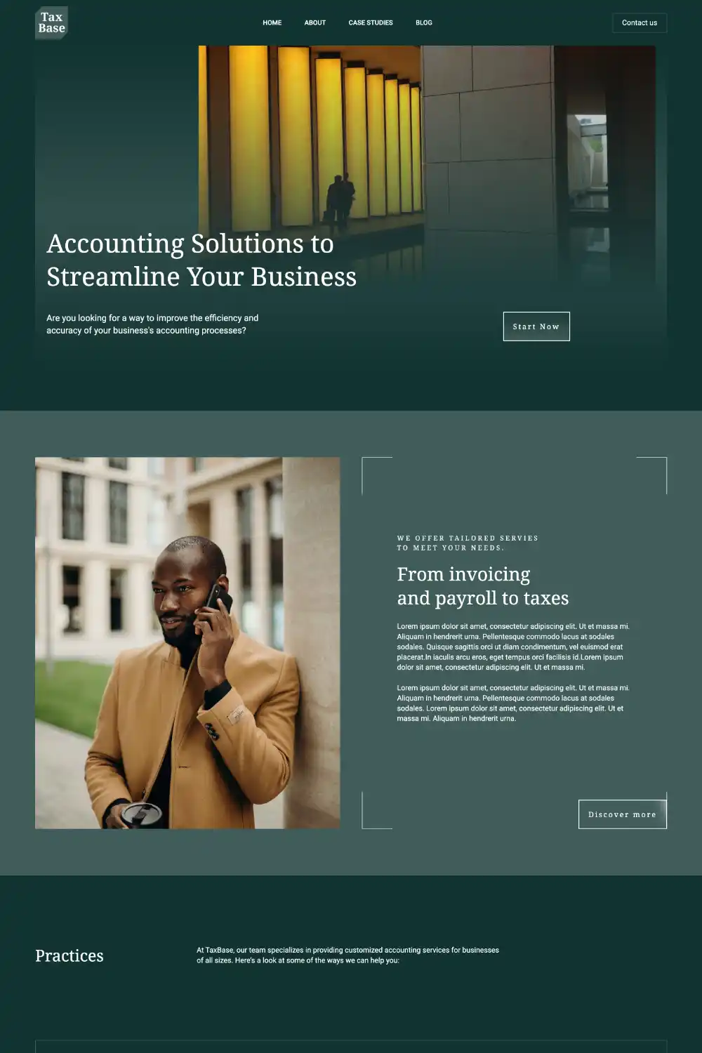 web design for an accounting agency