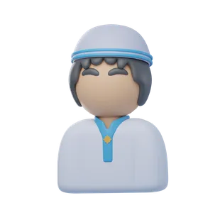 Free 3D man praying icon for Ramadan