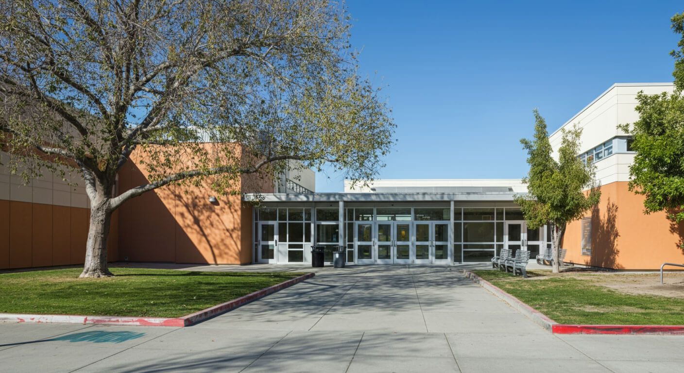 The front of a non public school in Sacramento, CA.