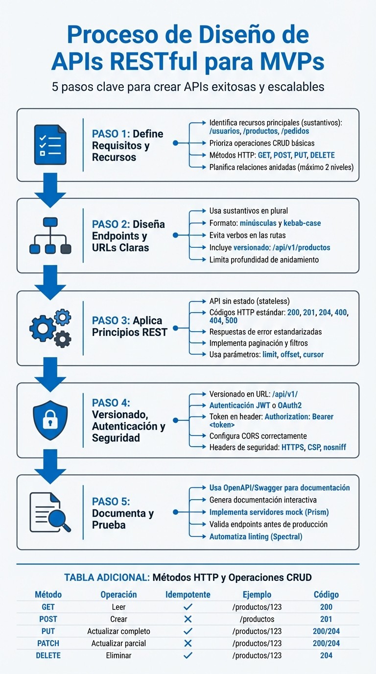 5 pasos esenciales para diseñar APIs RESTful en MVPs
