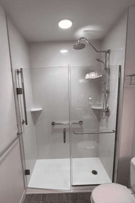 Condo bathroom remodel before and after