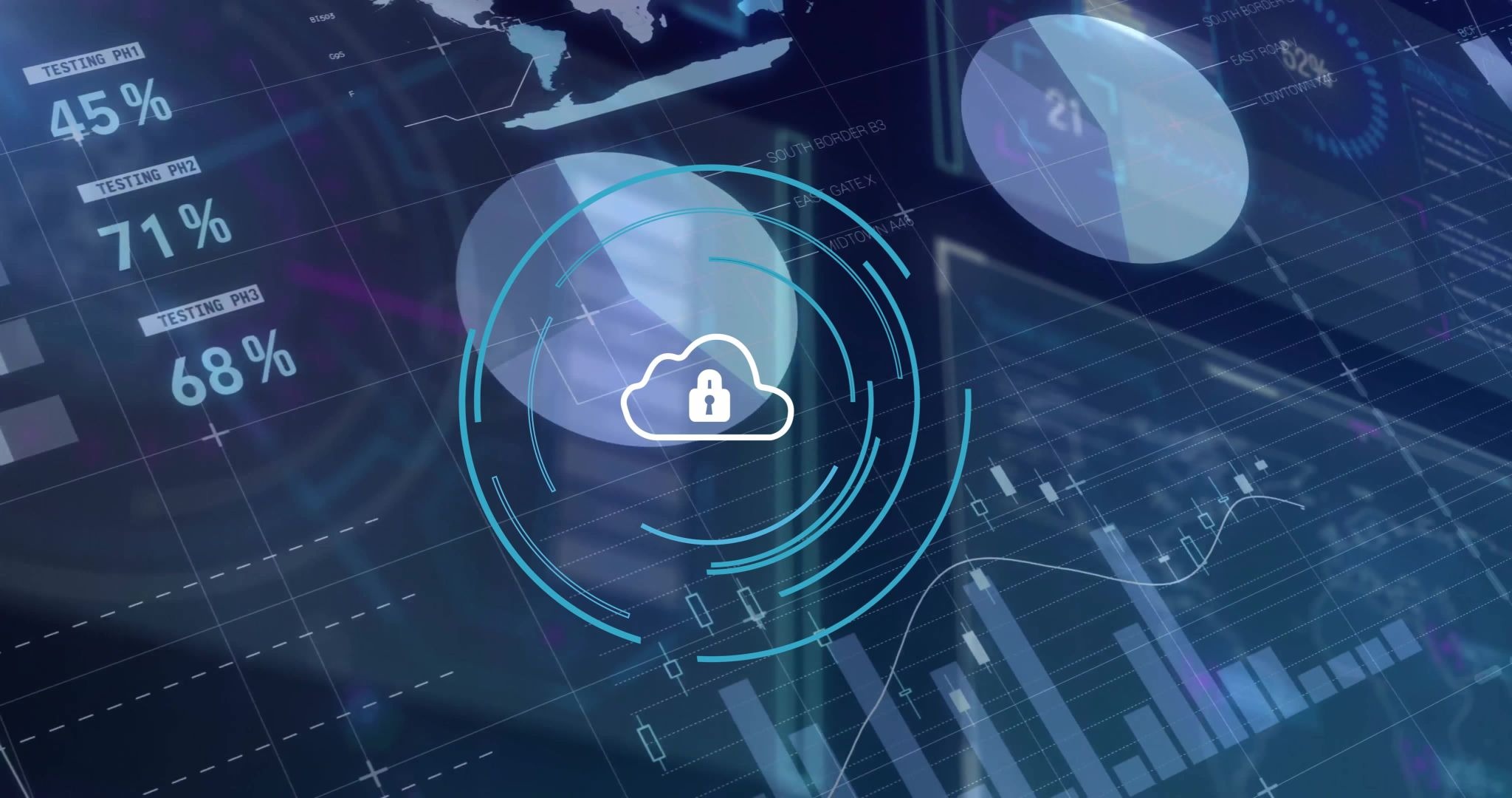 Secure cloud data analytics dashboard.