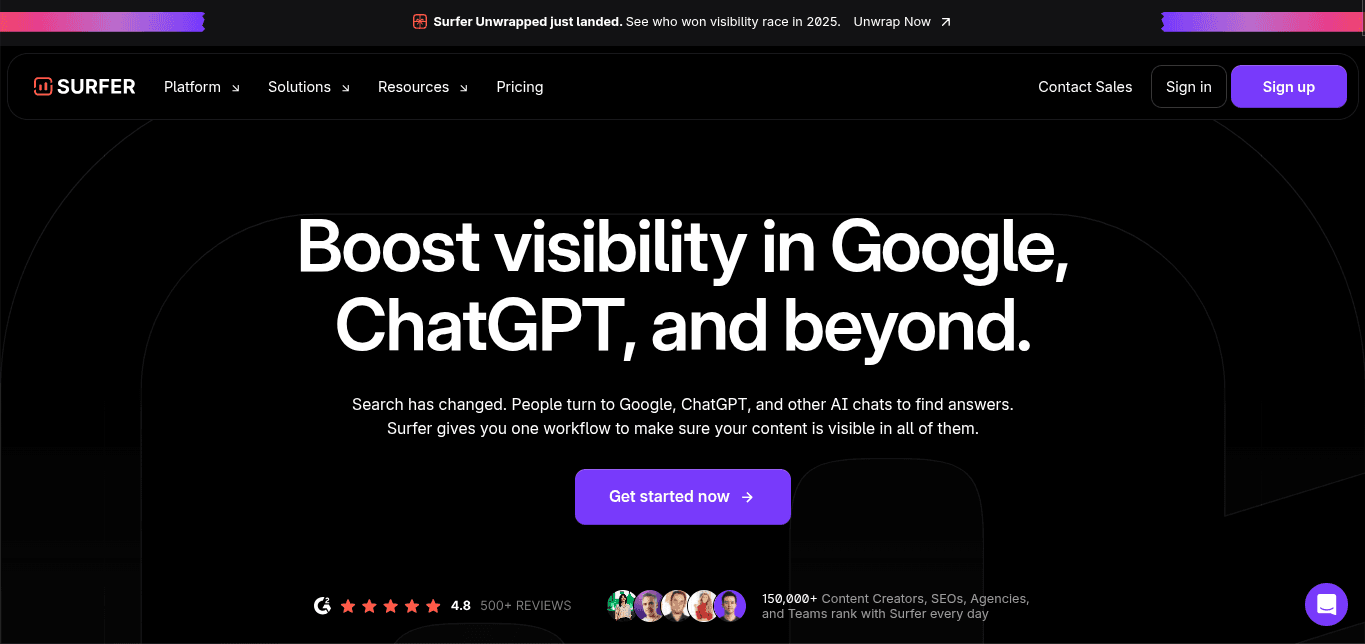Surfer Dashboard Screenshot