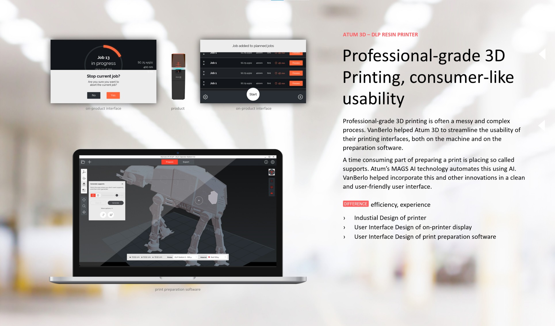 Image describing Design project for 3D Printing build preparation software for Atum