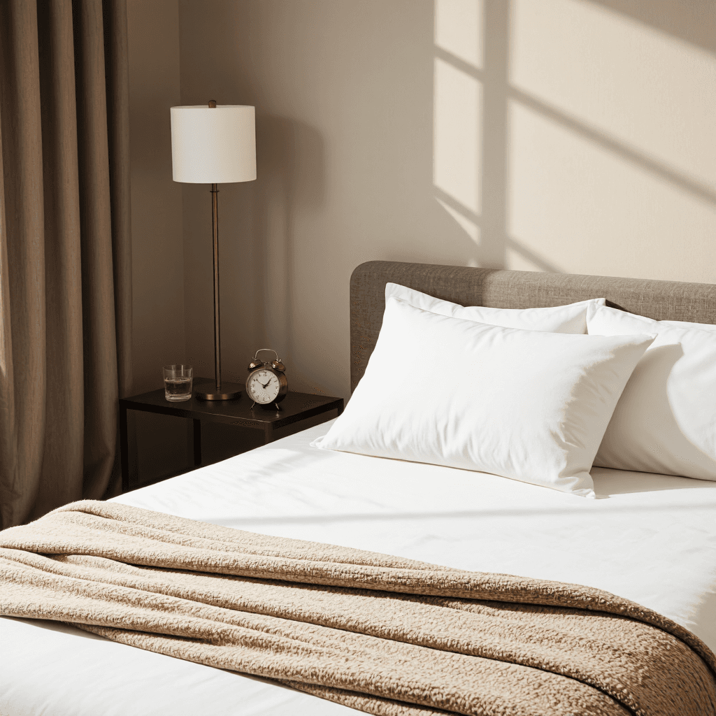 product photography of bedding and bedroom accessories