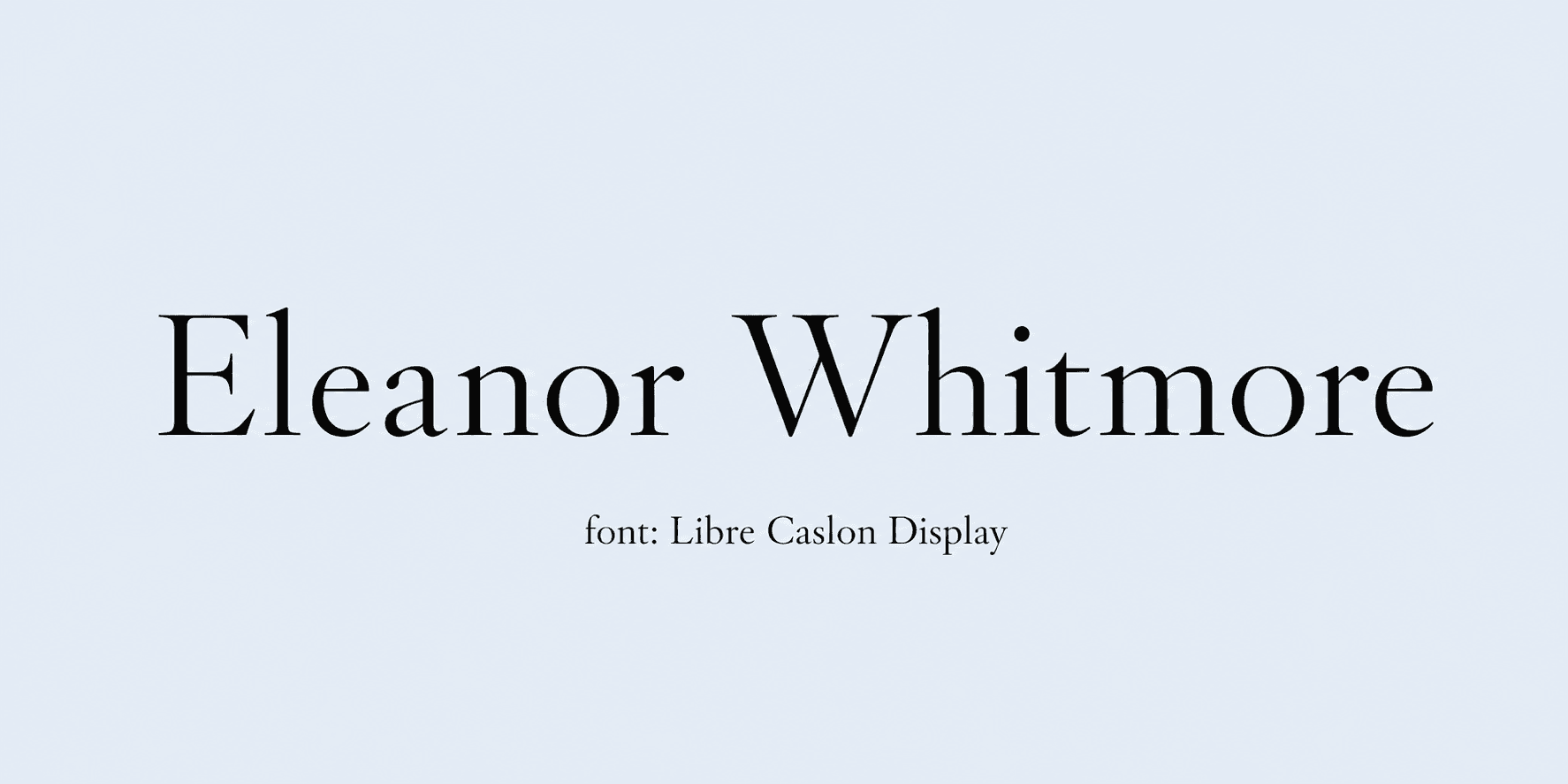Sample name signed in a cursive signature font on a light background, with the font name labeled below.