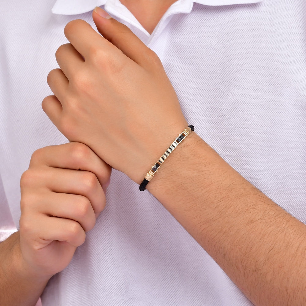 Assos Pırlanta 14 Ayar Altın Modern Tasarım Şık Erkek Bileklik