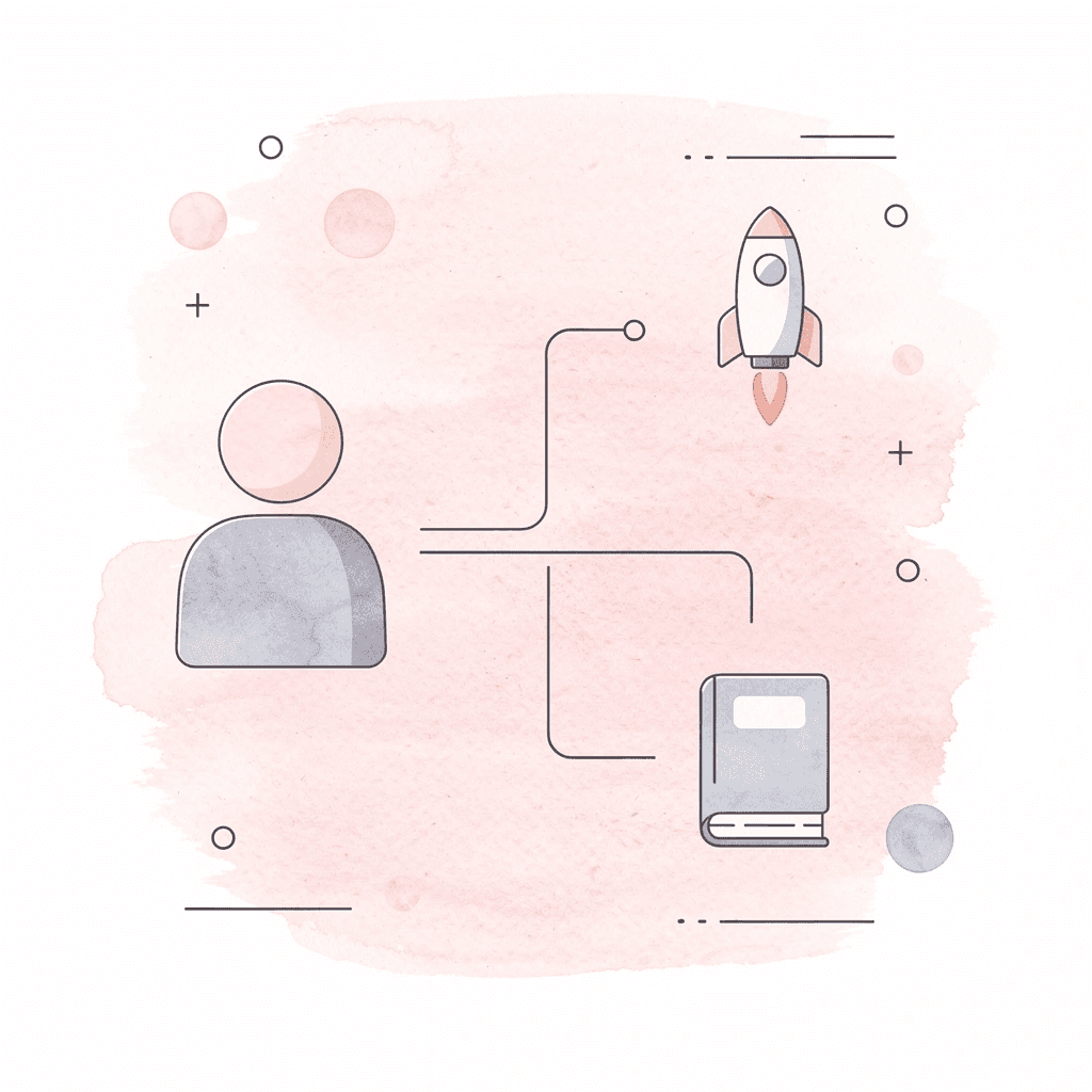 Icon showing SAT decision splitting into two paths