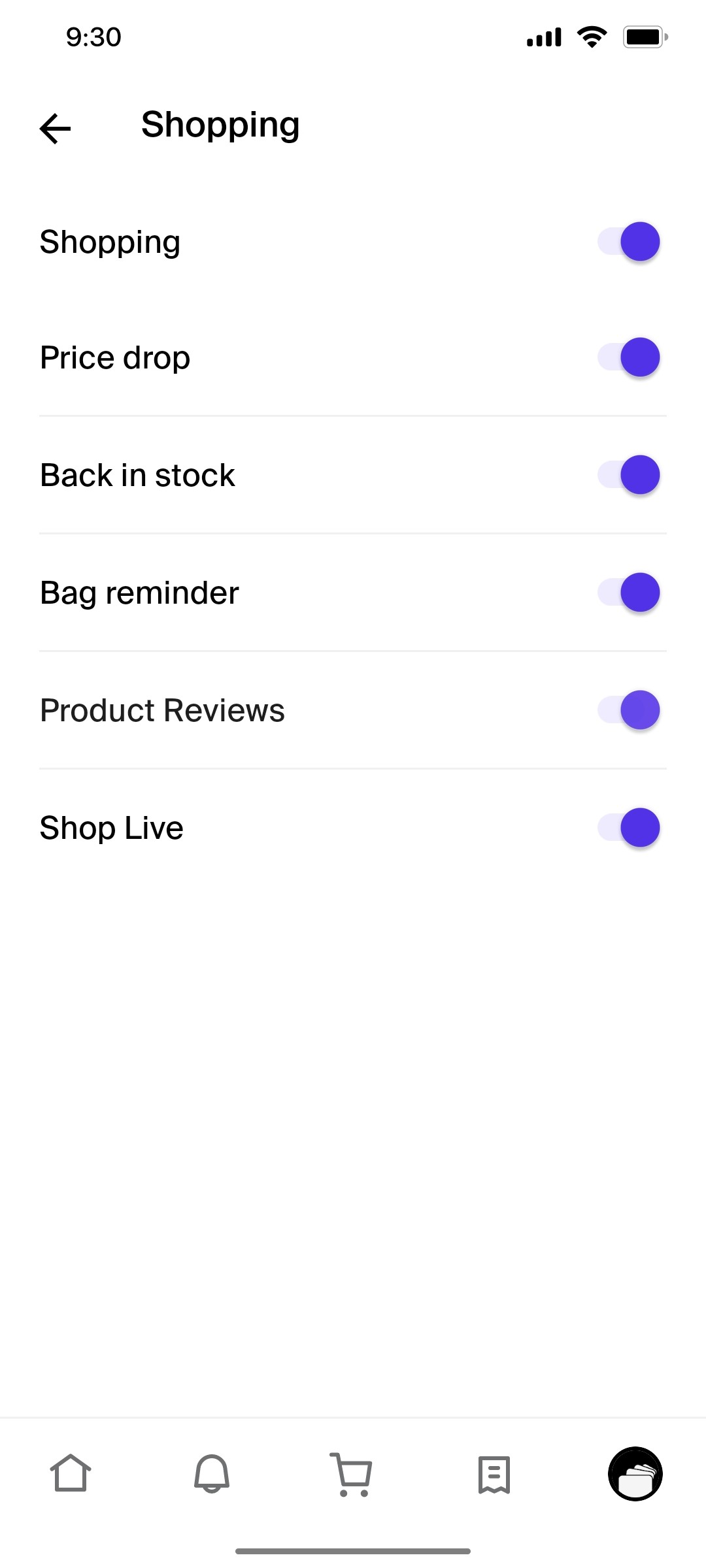 Shop App Shopping Screen
