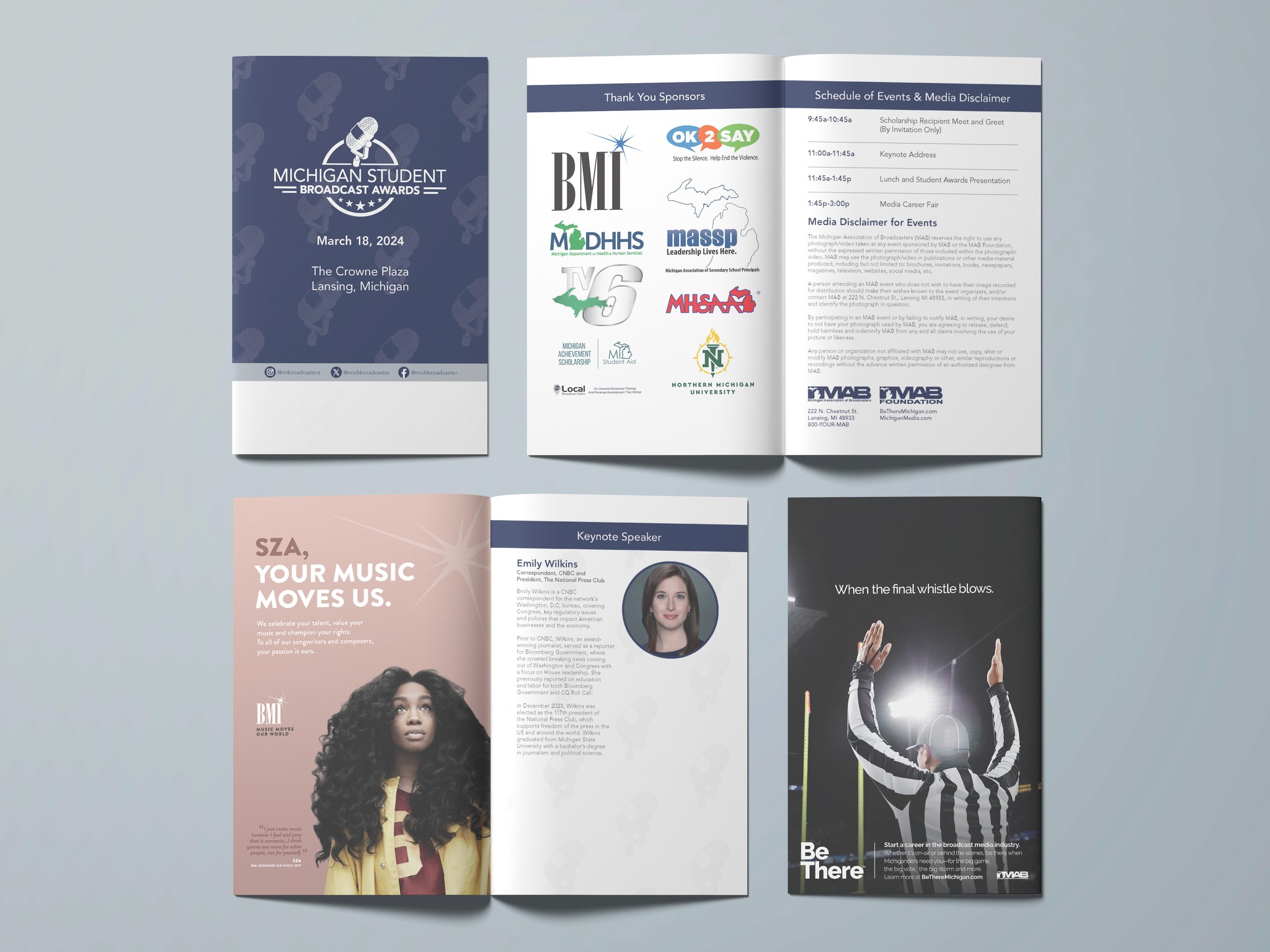 Mockup of program guide