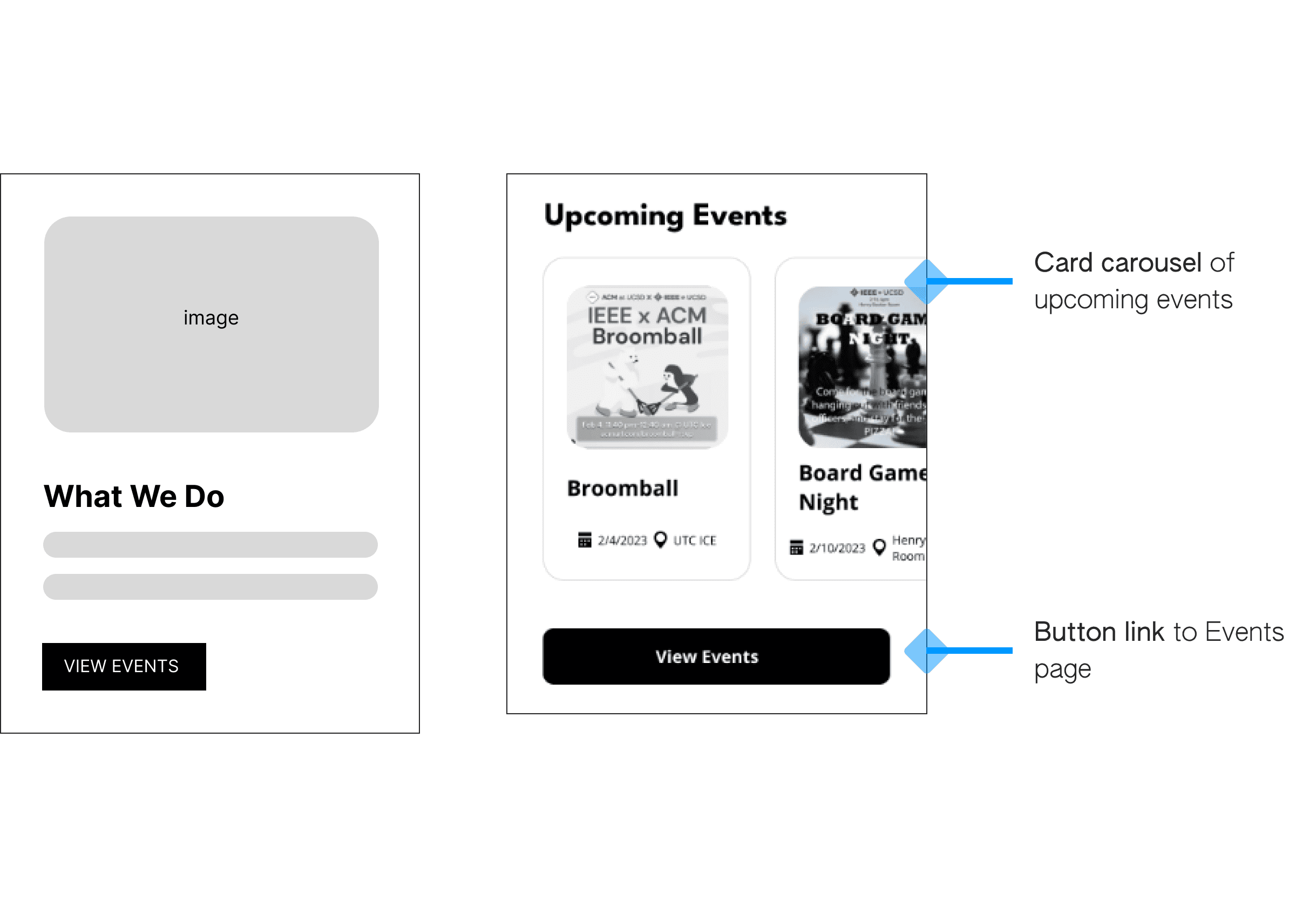 Home Screen - Upcoming Events
