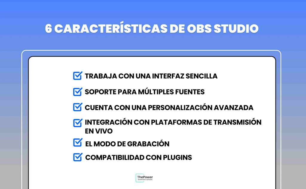 6 caracteristicas de OBS Studio