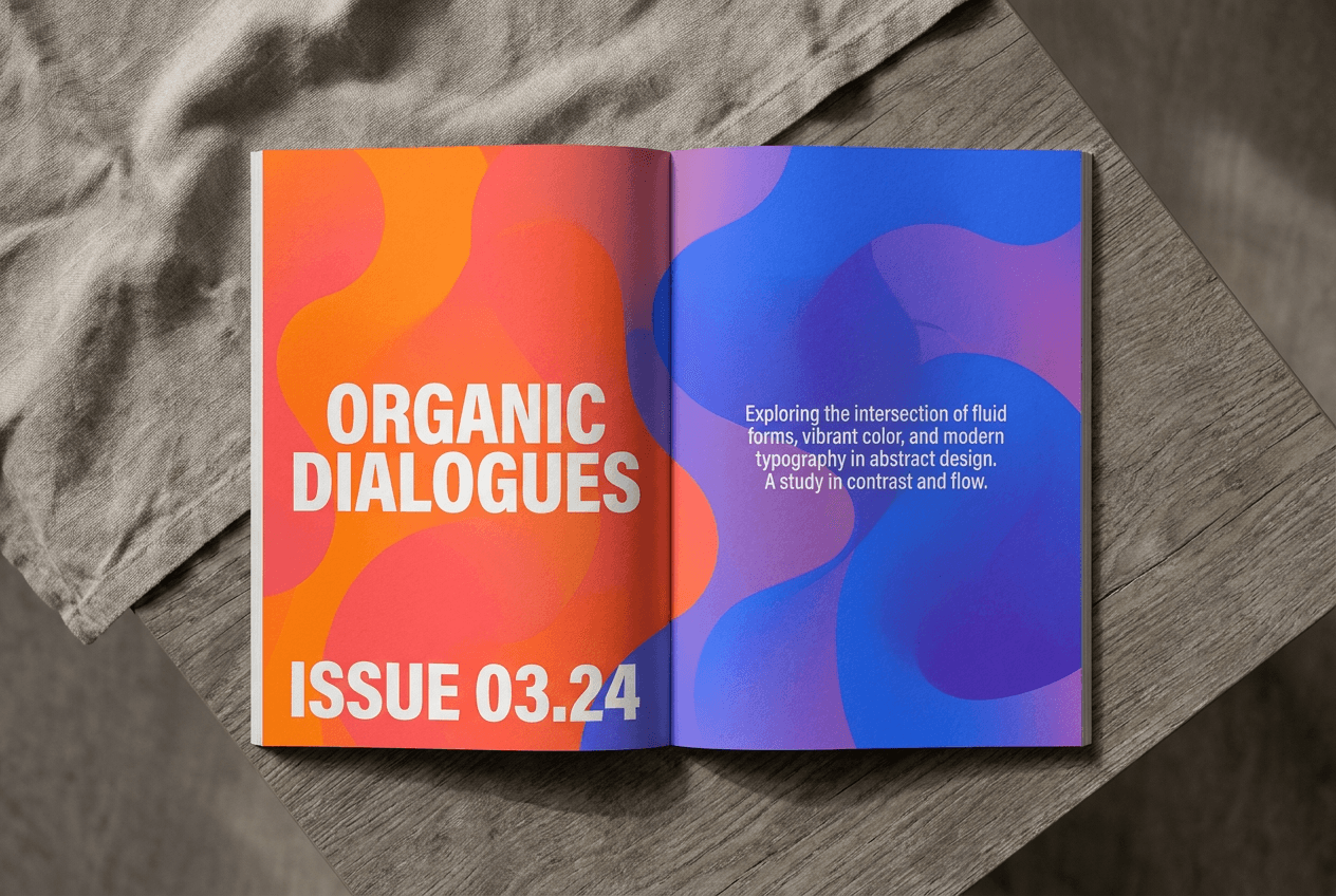 Lumina — abstract editorial print design spread