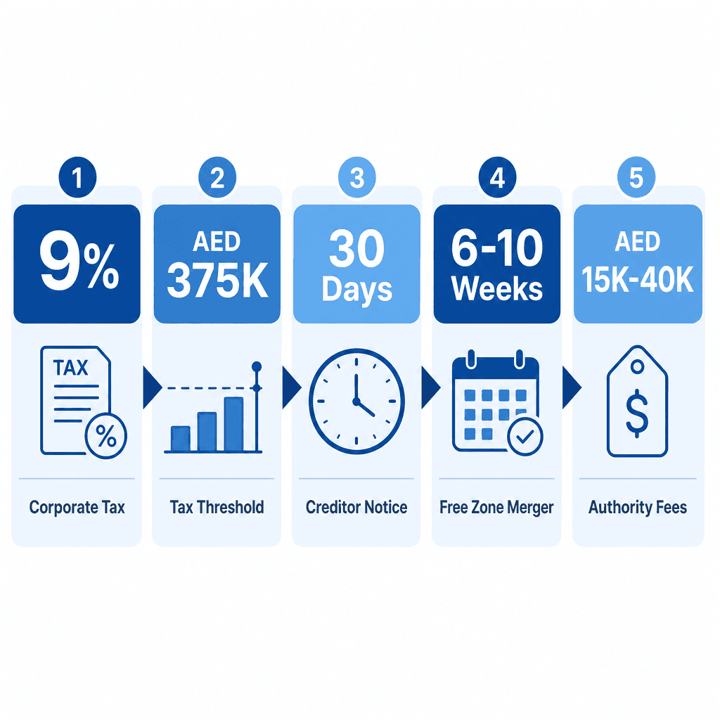 Infographic: Merging Two Companies in the UAE: Process and Requirements