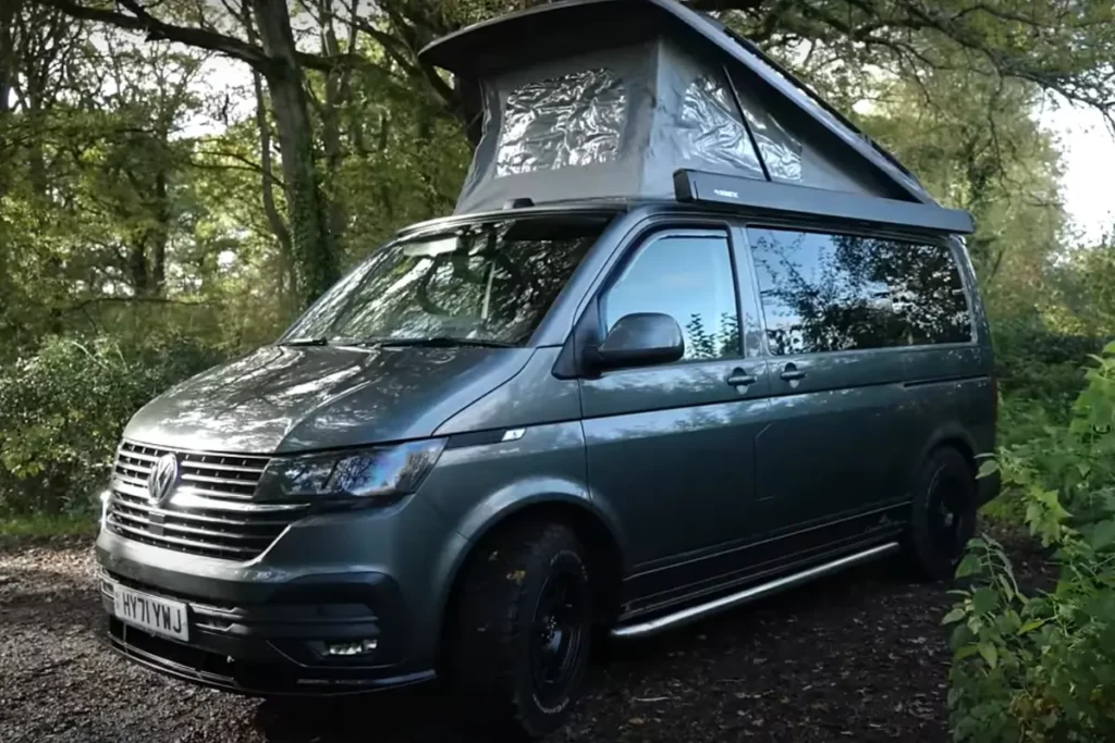 VW Transporter campervan with pop top