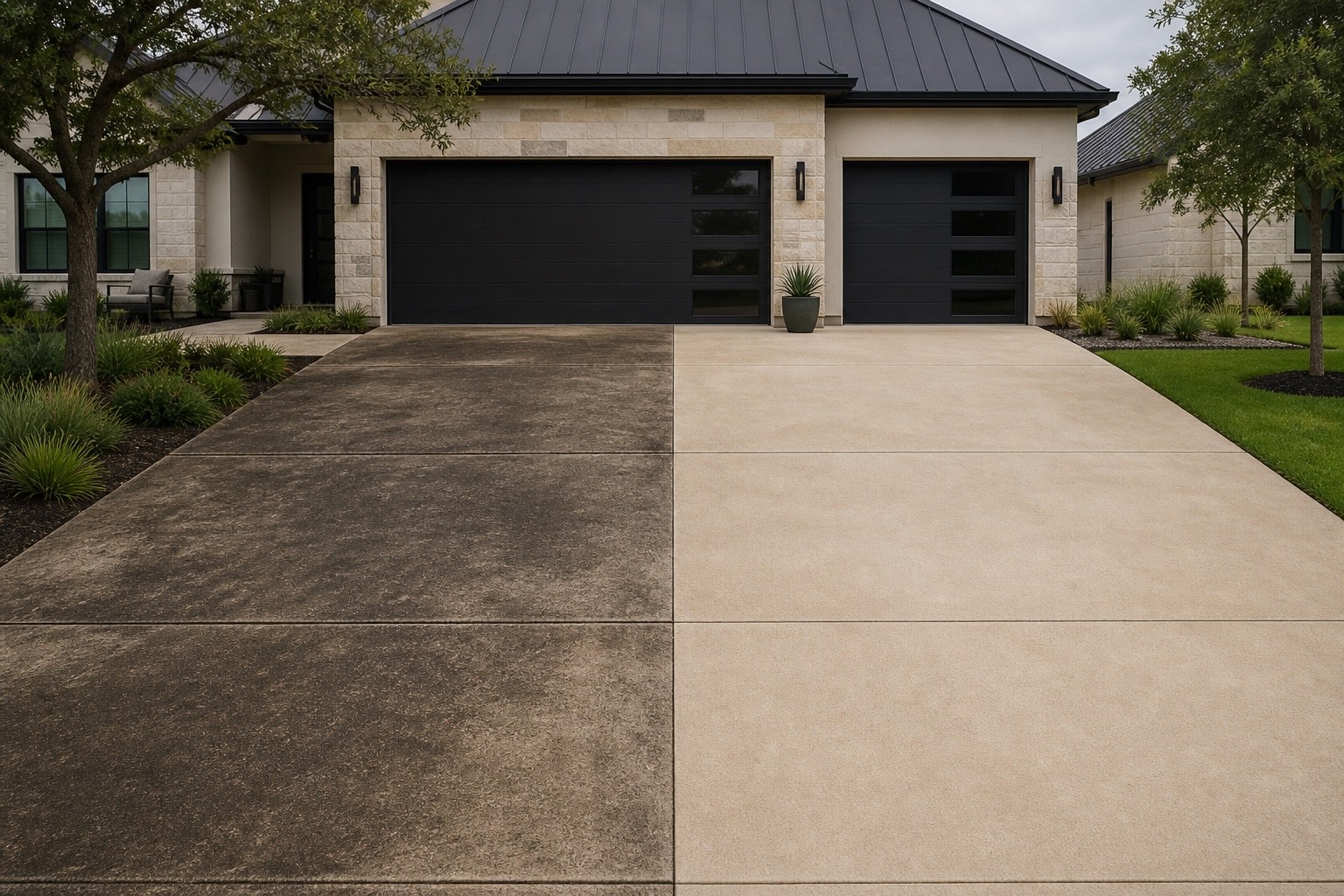 Clean surface after pressure washing
