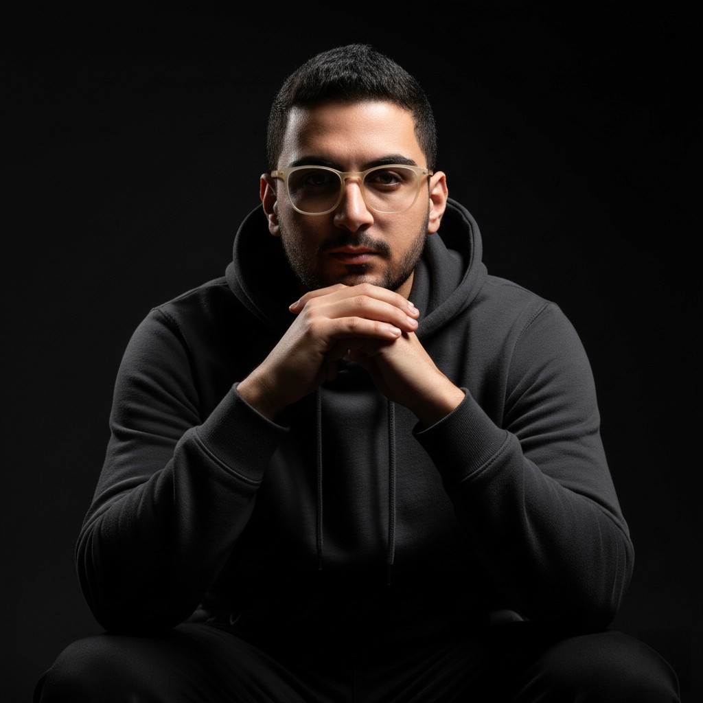 man in white crew neck shirt wearing black framed eyeglasses