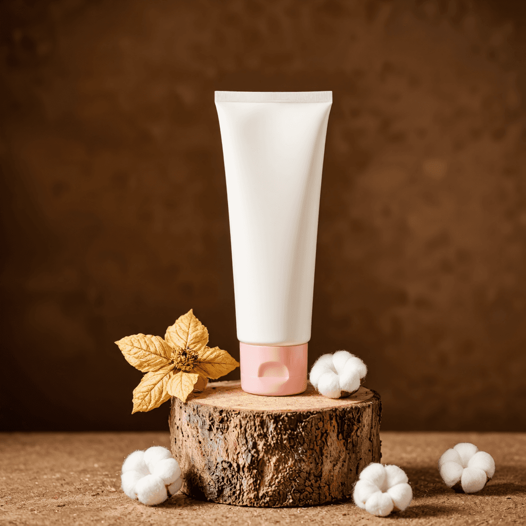 product photography of a tube of facial cleanser