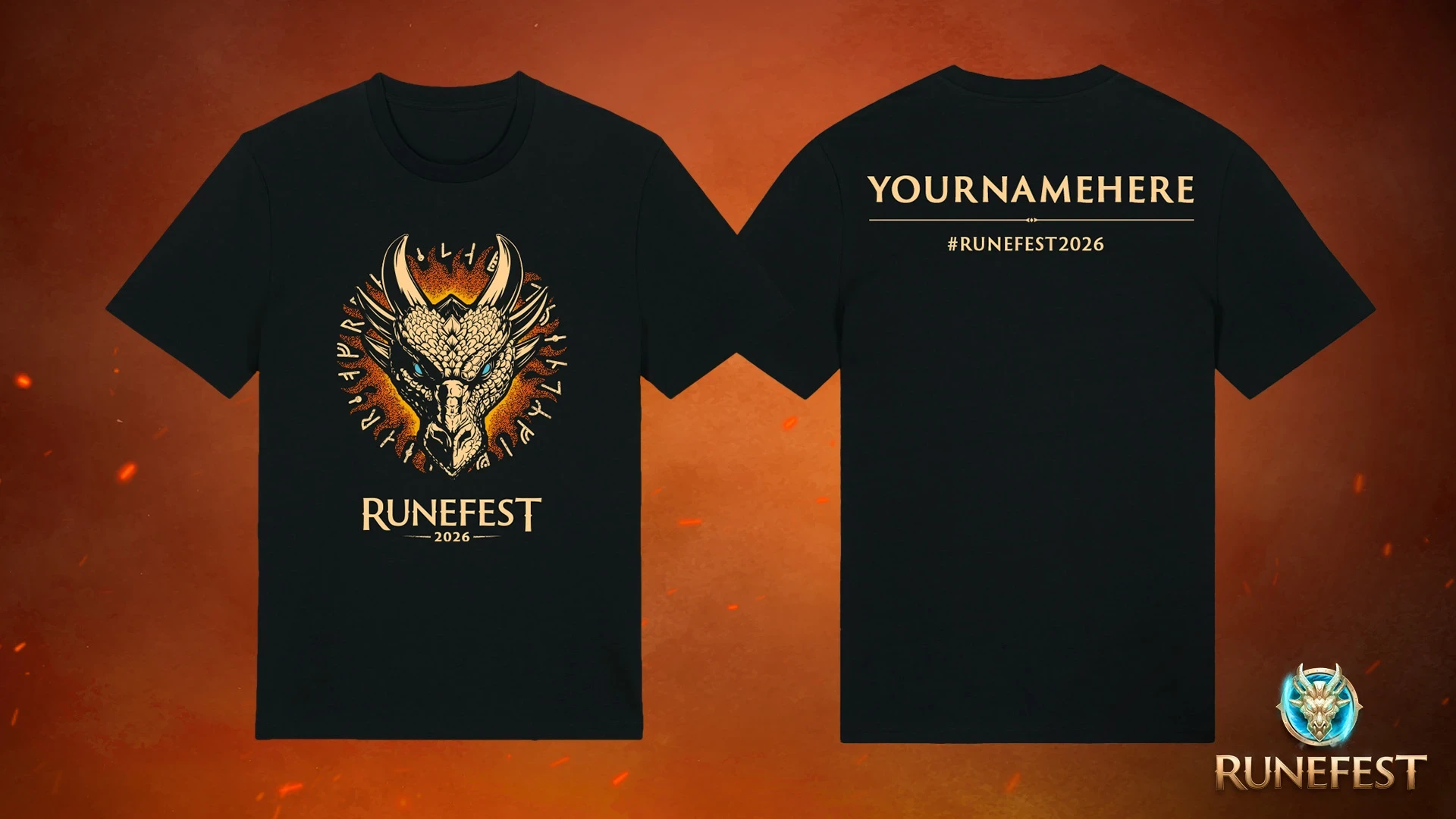 RuneFest 2026 Personalised Short Sleeved T-Shirt