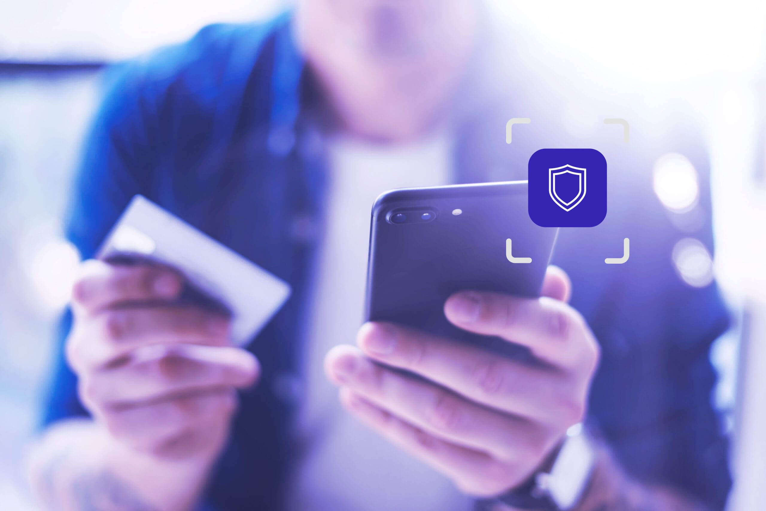 Image of a person purchasing an insurance plan on their mobile device.